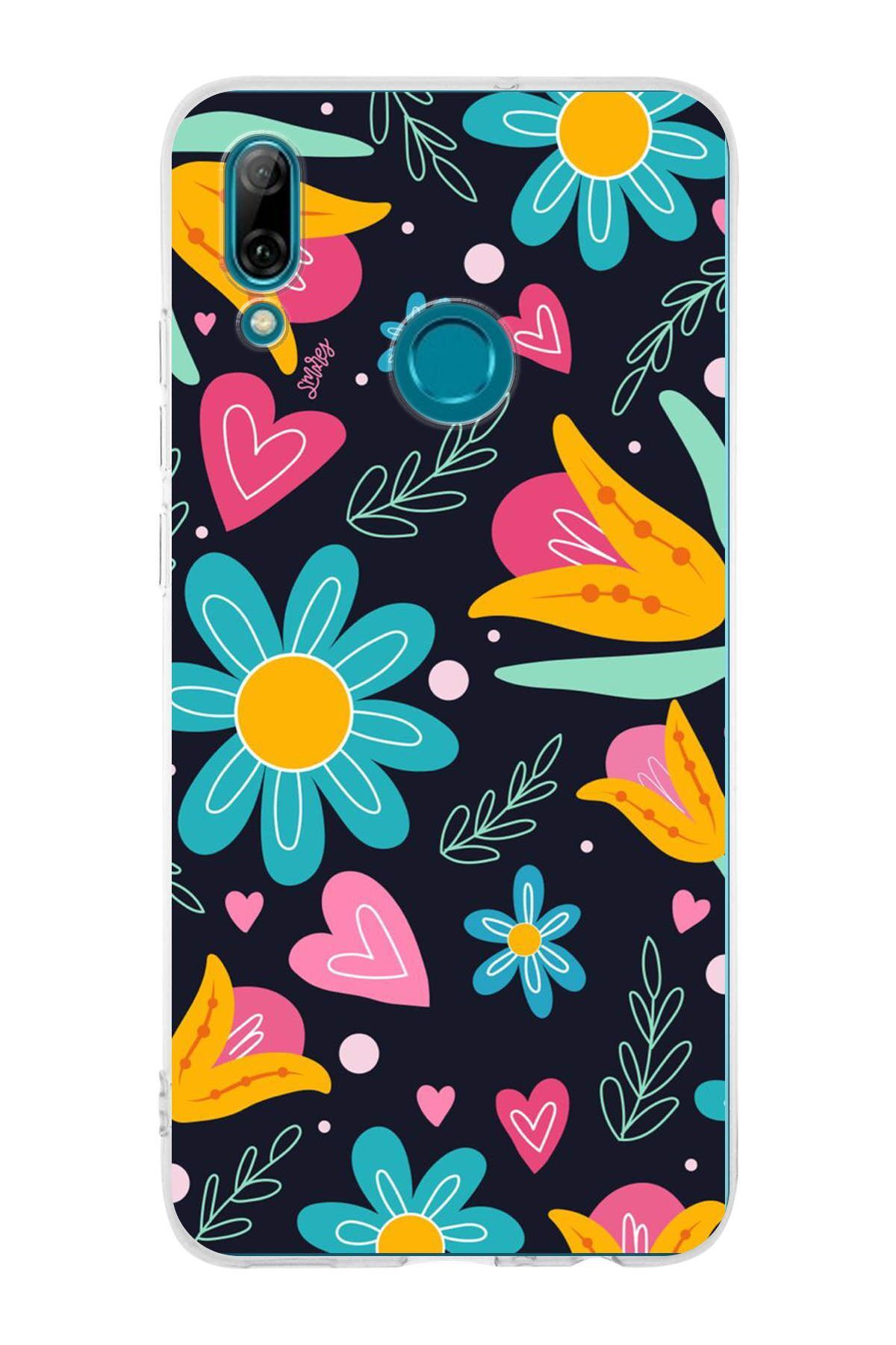 Huawei P Smart 2019 ile Uyumlu 1mm Slim Fit Retro Renkler 1 Baskılı Şeffaf Kılıf