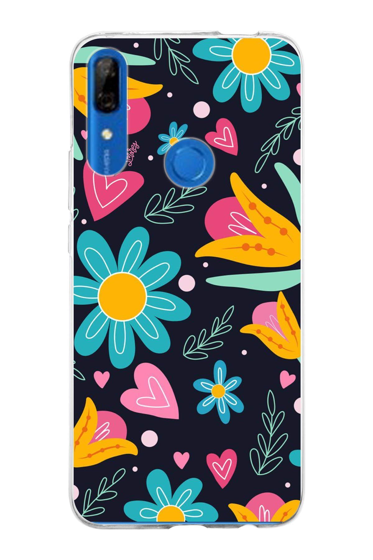 Huawei P Smart Z ile Uyumlu 1mm Slim Fit Retro Renkler 1 Baskılı Şeffaf Kılıf