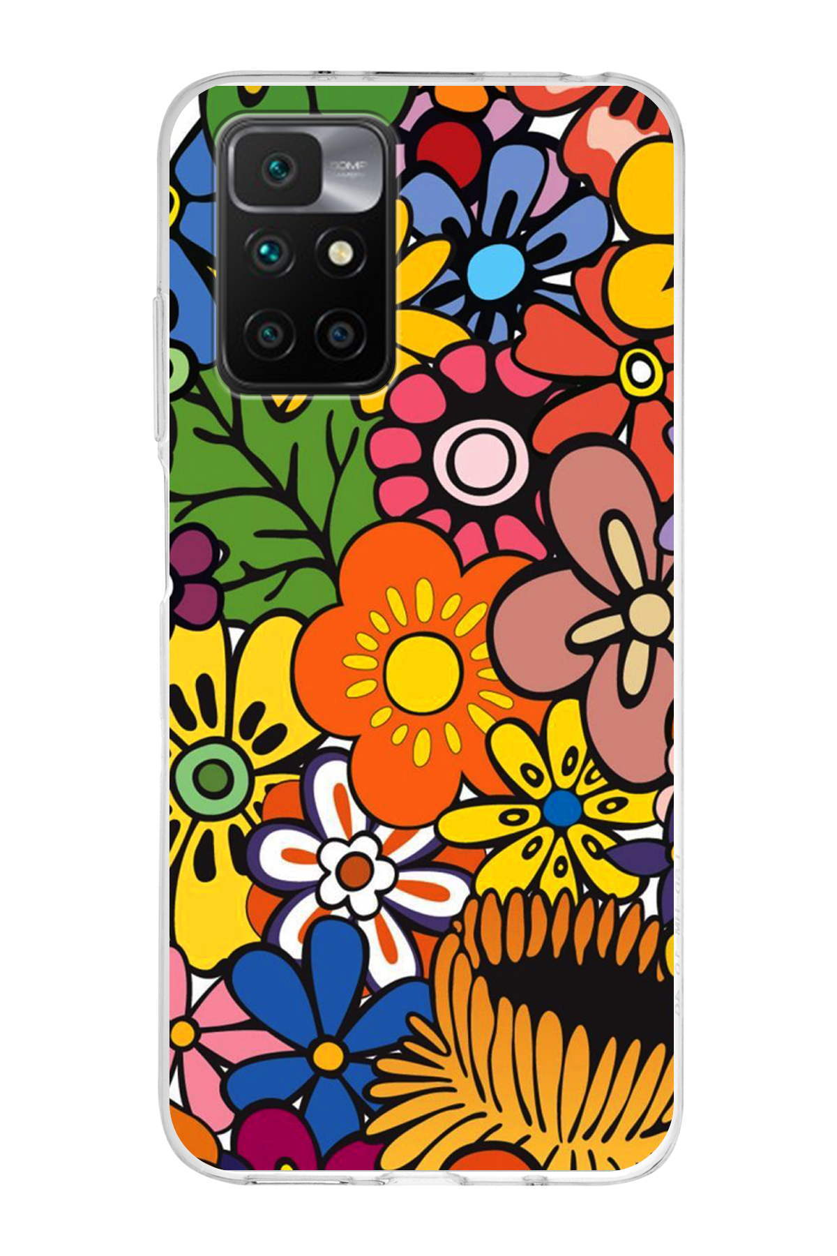 Xiaomi Redmi 10 2022 ile Uyumlu 1mm Slim Fit Retro Renkler 2 Baskılı Şeffaf Kılıf