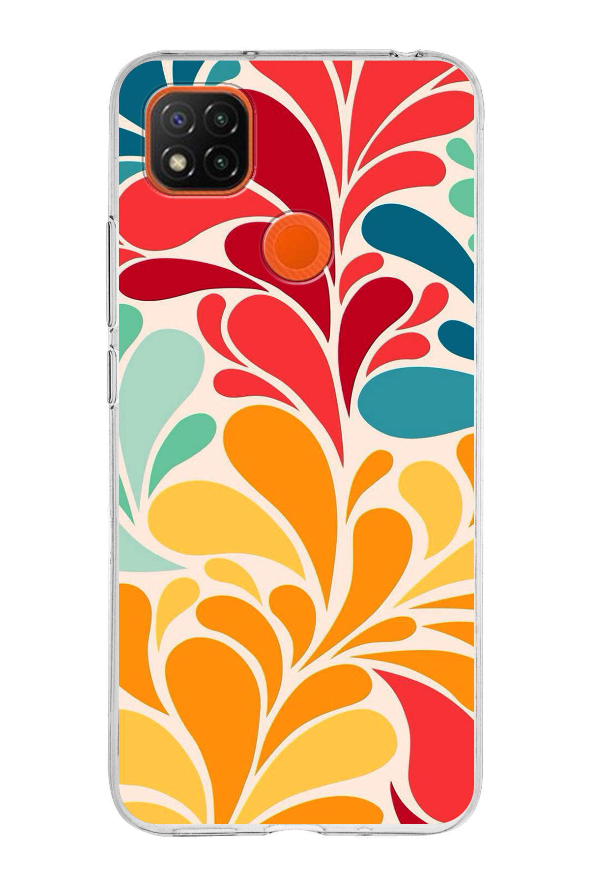 Xiaomi Redmi 9C ile Uyumlu 1mm Slim Fit Retro Renkler 5 Baskılı Şeffaf Kılıf