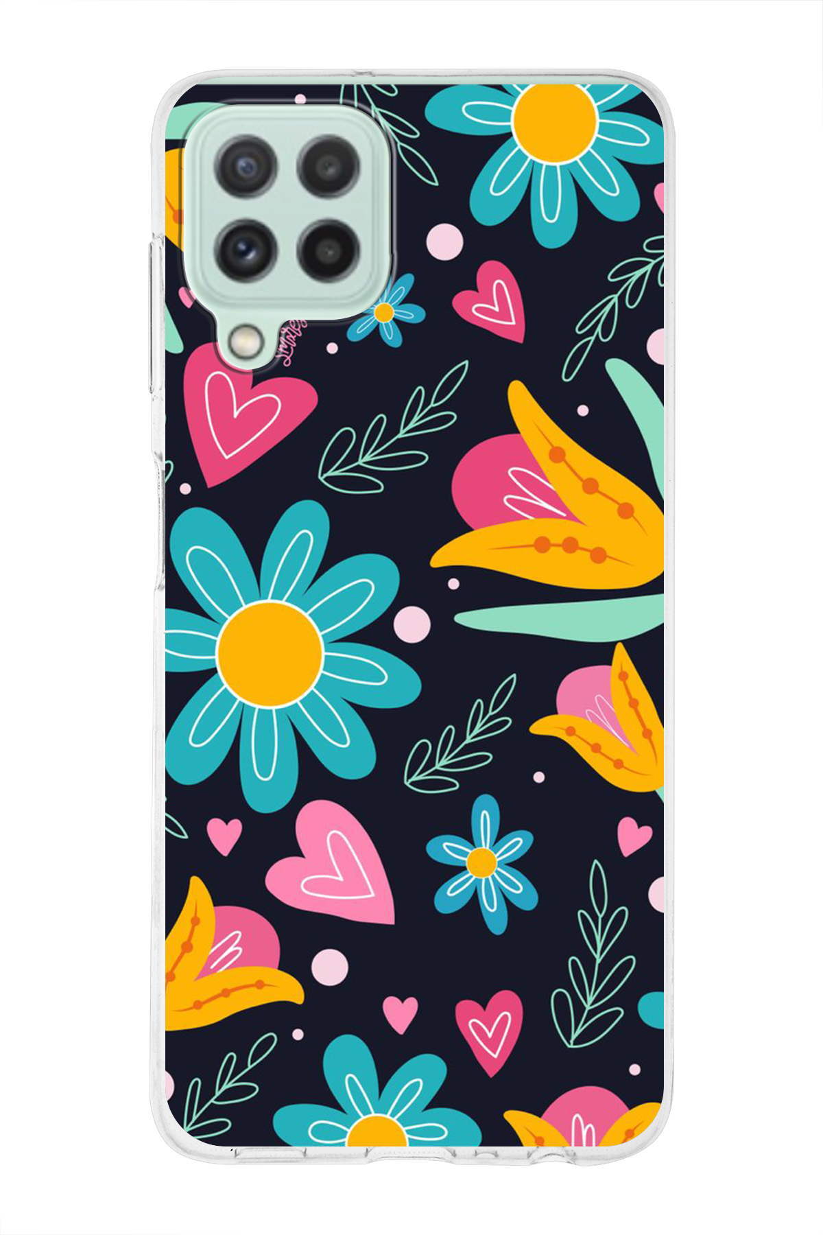 Samsung Galaxy M32 ile Uyumlu 1mm Slim Fit Retro Renkler 1 Baskılı Şeffaf Kılıf