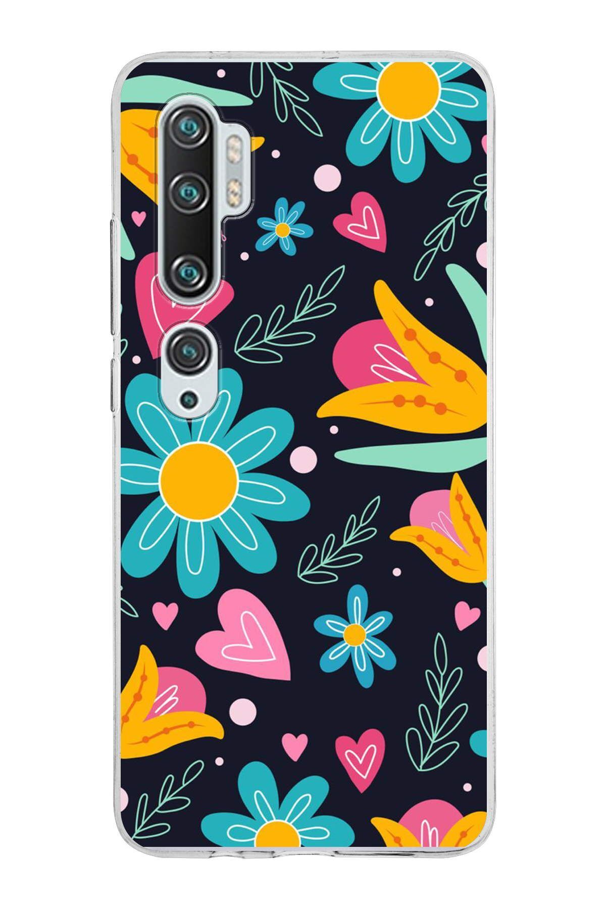 Xiaomi Mi Note 10 ile Uyumlu 1mm Slim Fit Retro Renkler 1 Baskılı Şeffaf Kılıf