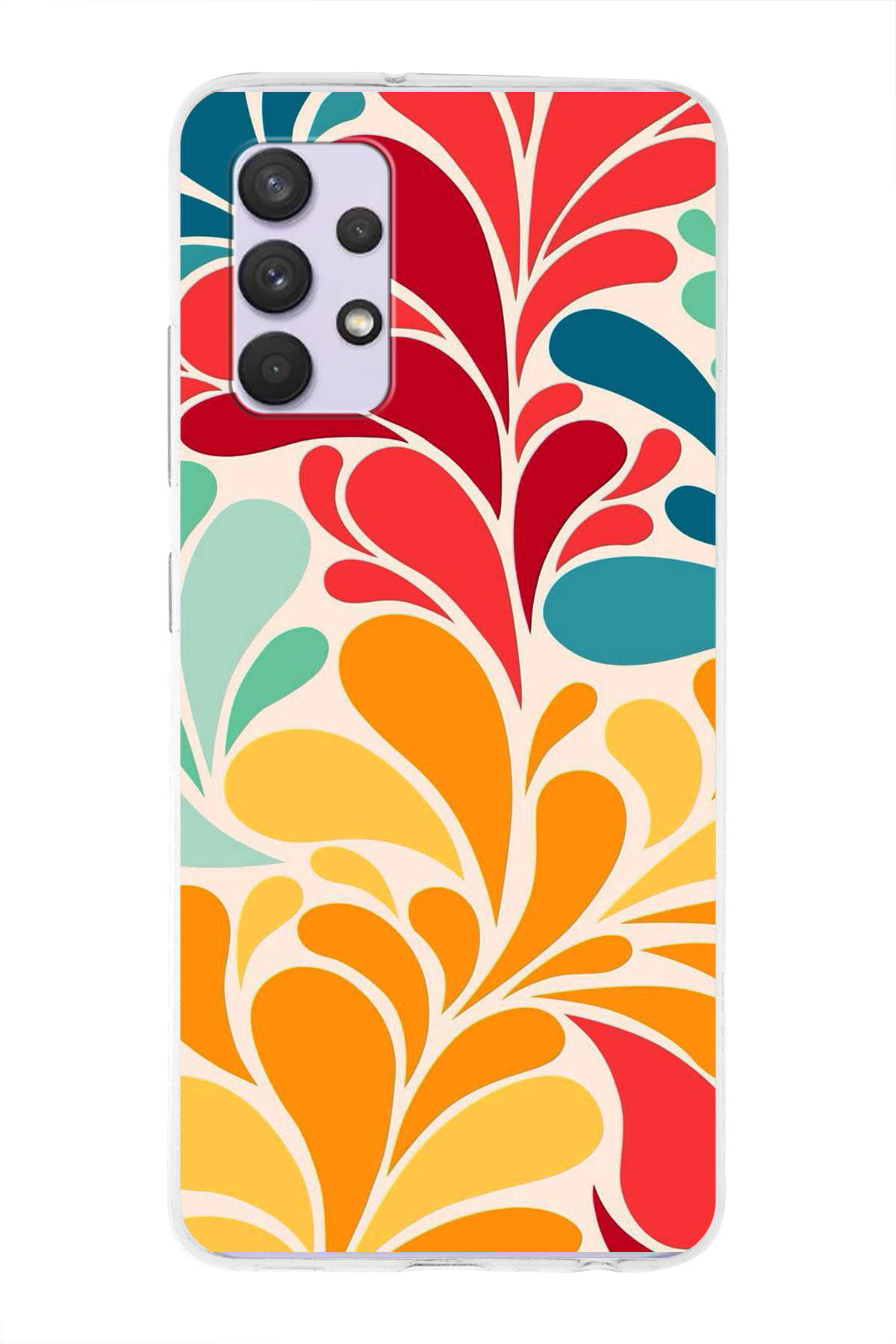 Samsung Galaxy A13 4G ile Uyumlu 1mm Slim Fit Retro Renkler 5 Baskılı Şeffaf Kılıf