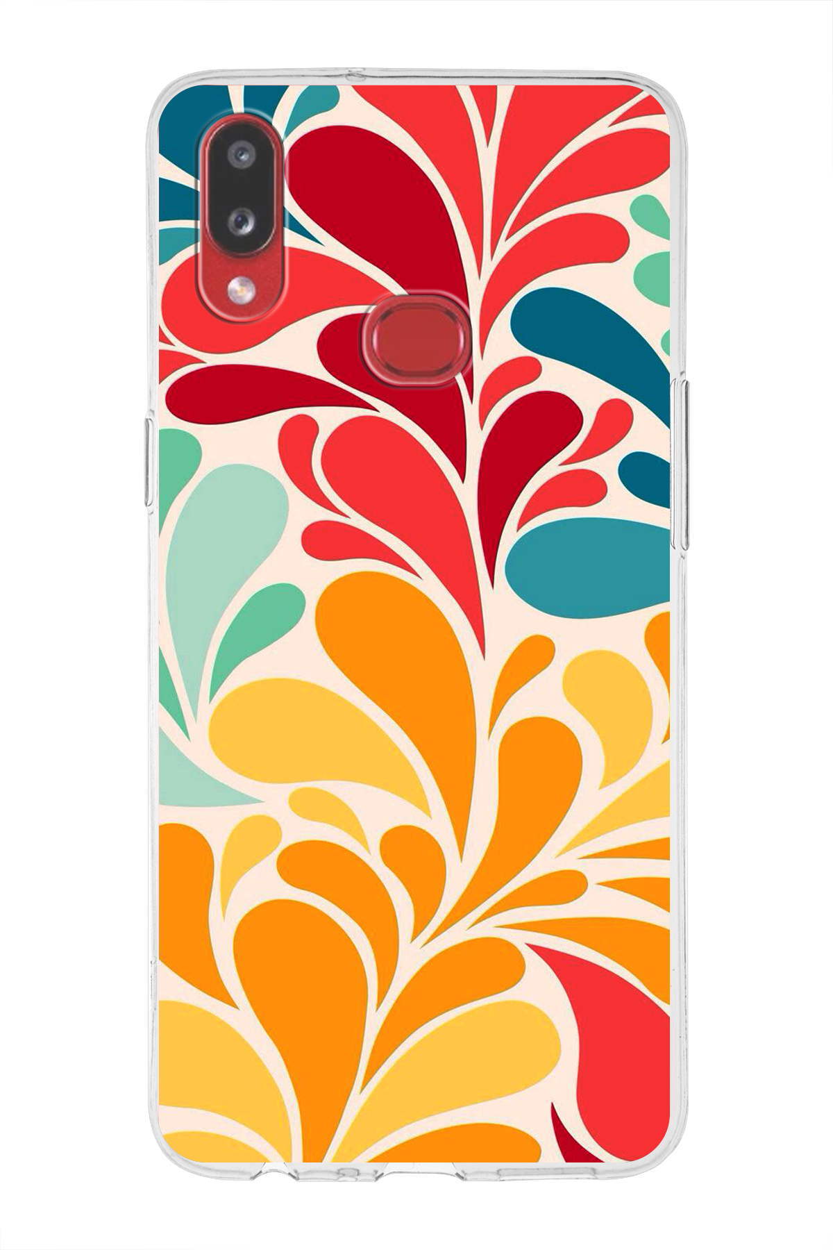 Samsung Galaxy A10s ile Uyumlu 1mm Slim Fit Retro Renkler 5 Baskılı Şeffaf Kılıf