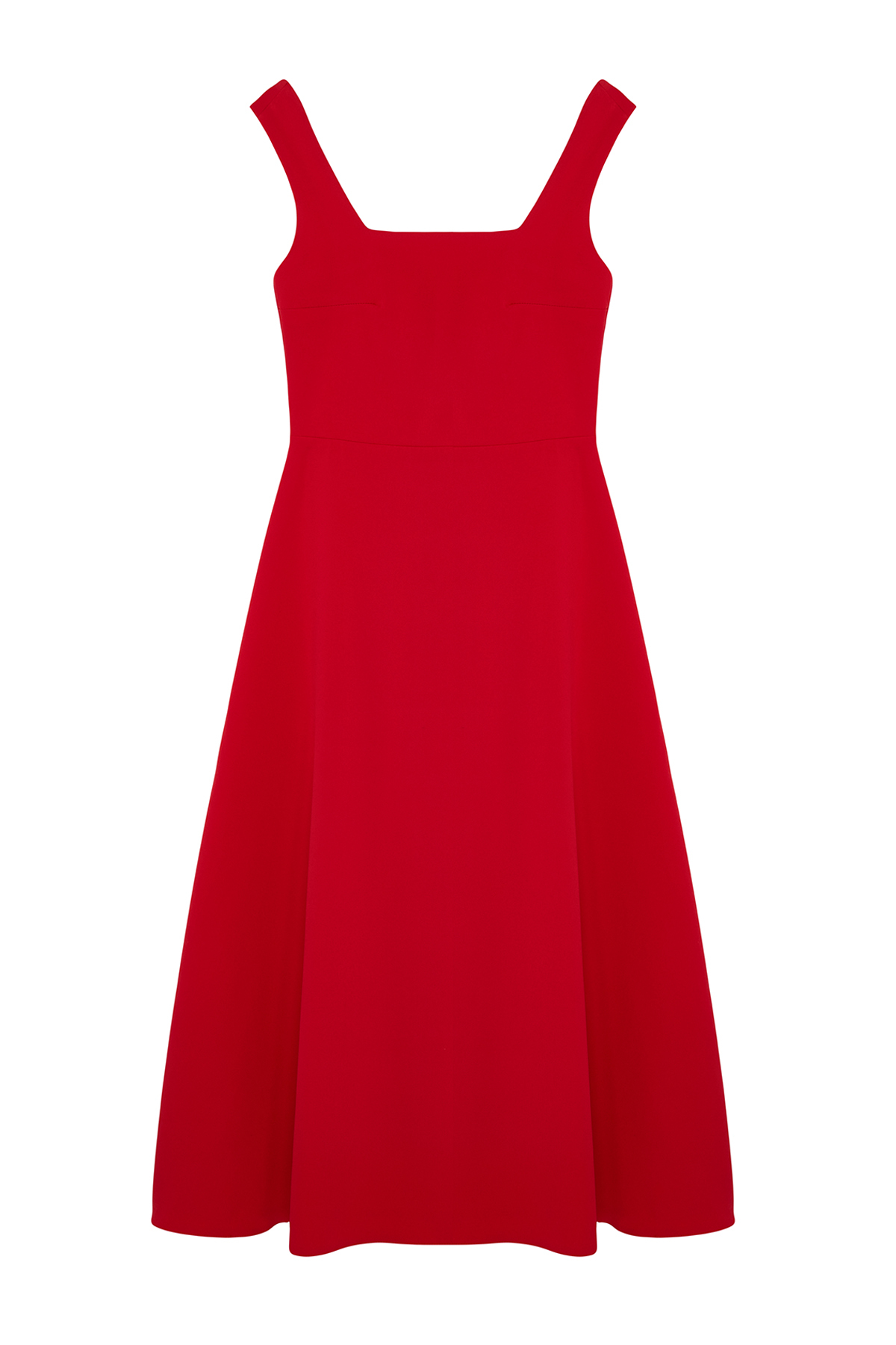 Trendyolmilla  Kırmızı A-Kesim Dokuma Şık Abiye Elbise TPRSS24EL00208 - Görsel 6