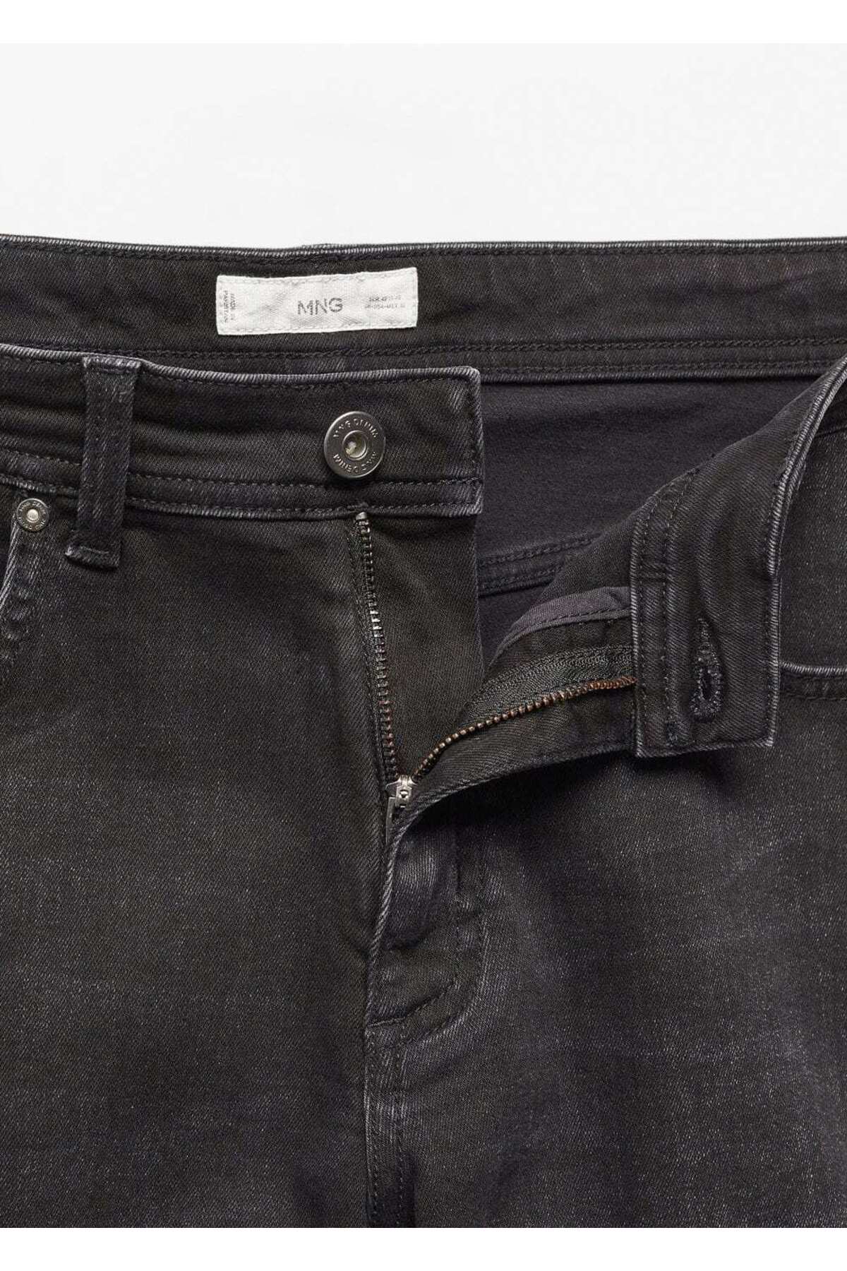 شلوار مردانه مشکی منگوMANGO Man | 67025981 اورجینال - تصویر 6