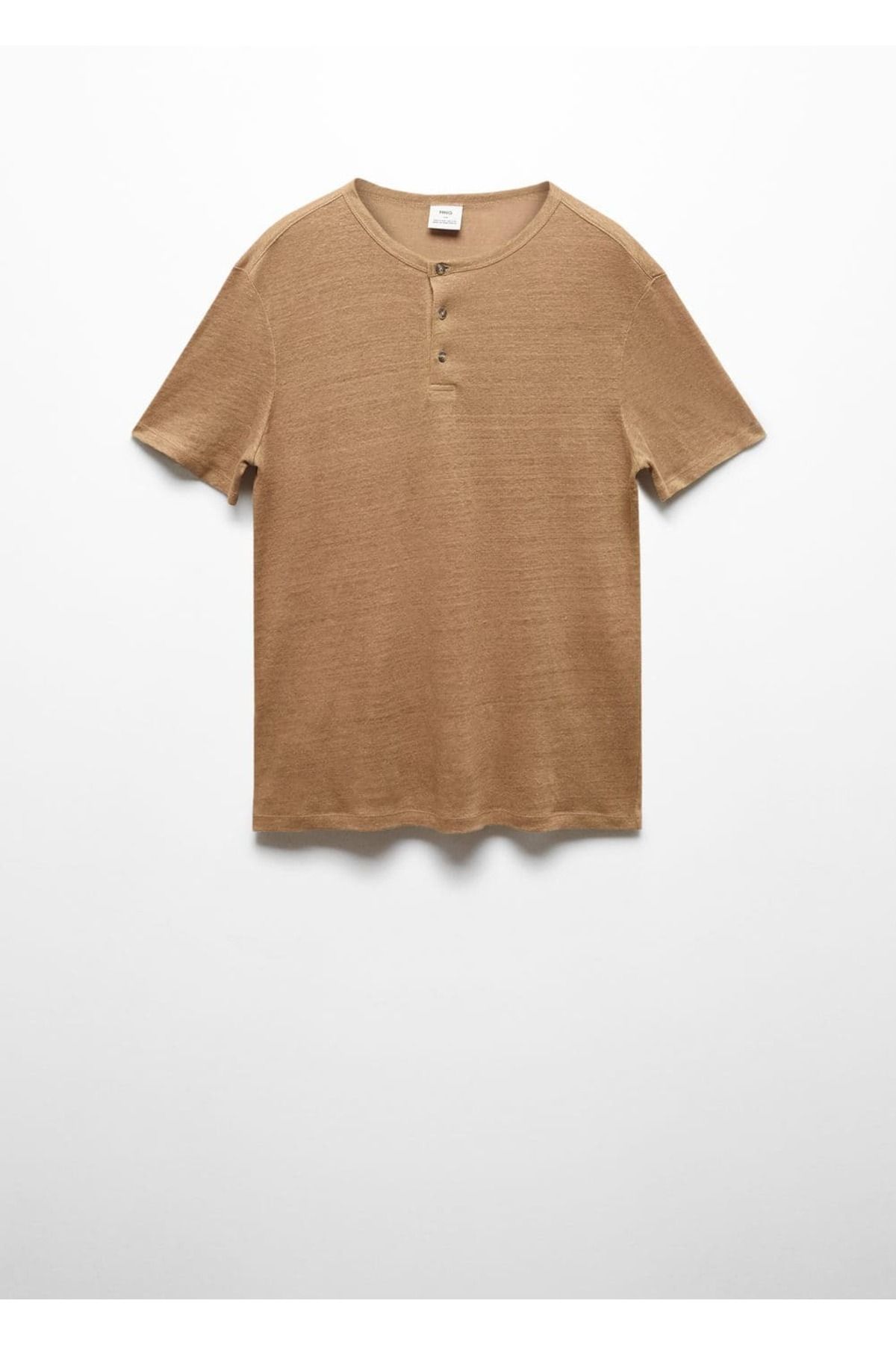 MANGO Man-Slim Fit 100% Linen T-Shirt 3