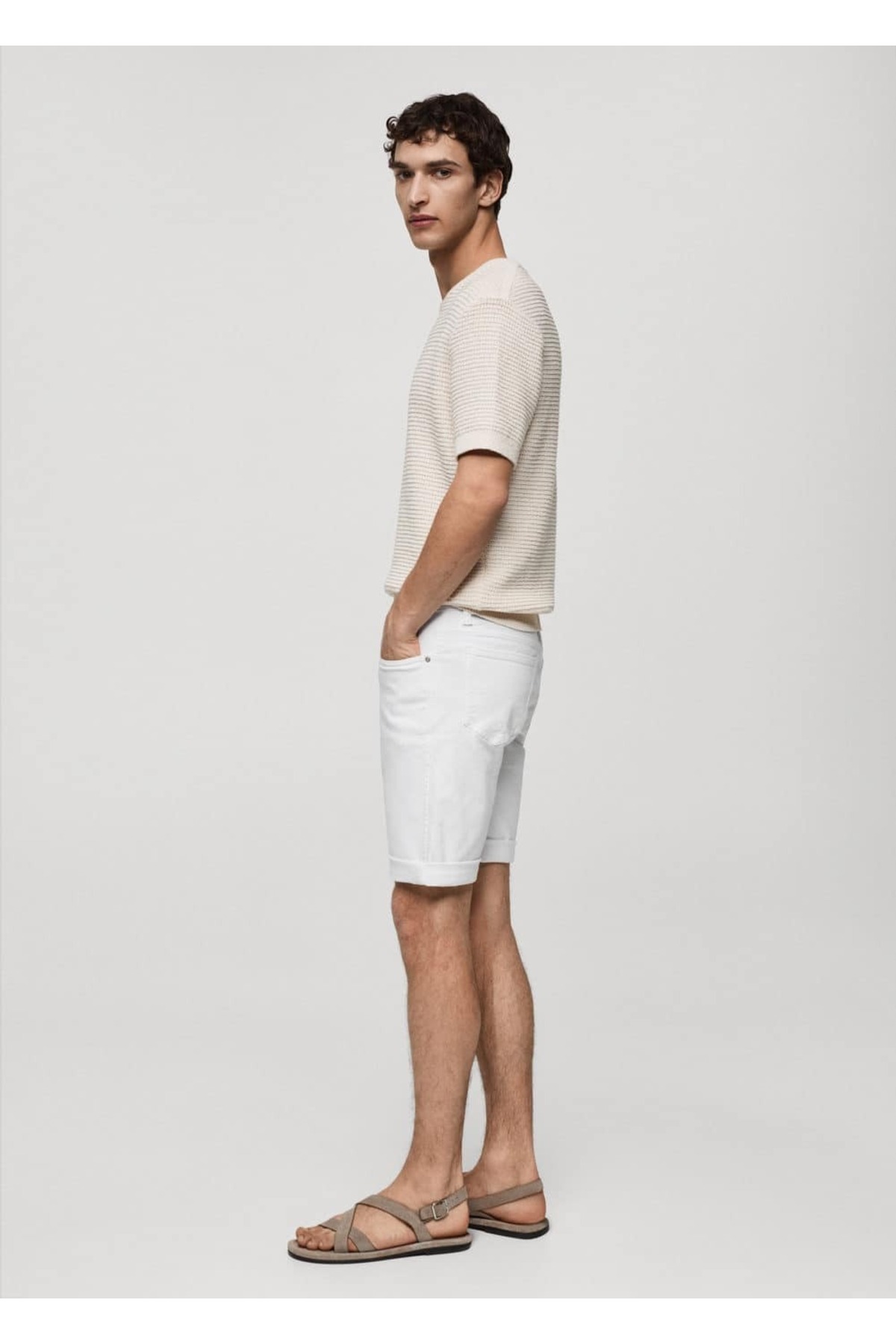 شلوار مردانه آبی منگوMANGO Man | 67057690 اورجینال - تصویر 5