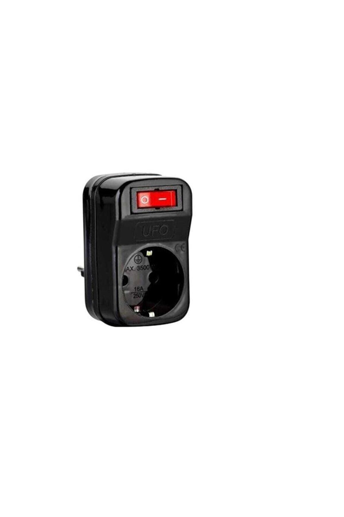 UFO-Current Protected Single Switch Socket Black 2