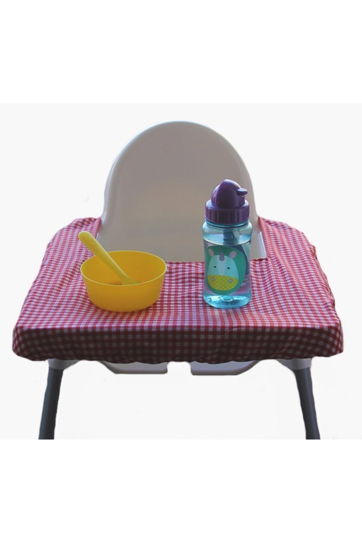 Çizgikare Kırmızı Pötikareli Mama Sandalyesi Örtüsü - Mama Sandalyesi Kılıfı fotoğrafı 4 (önizleme)