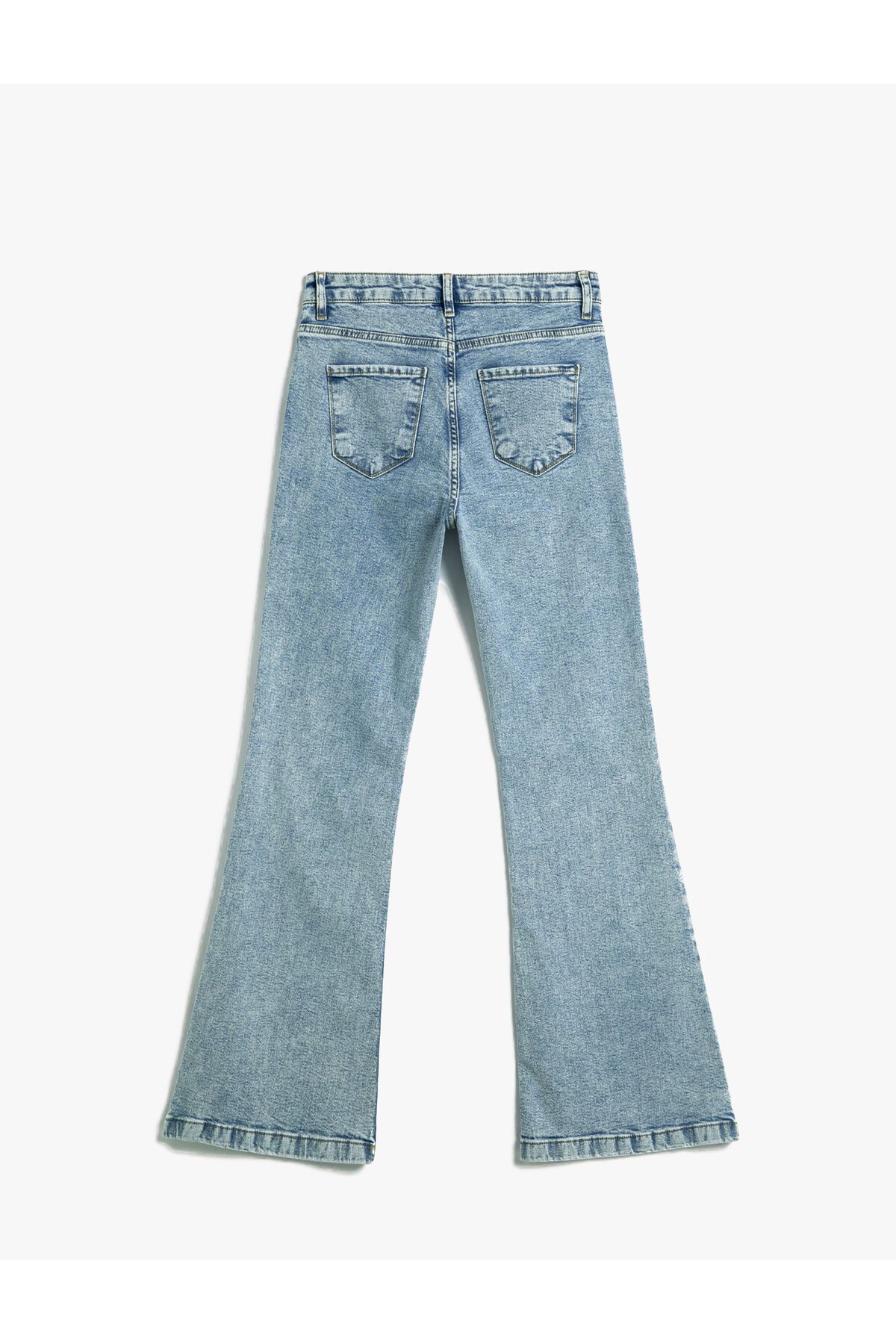 İspanyol Paça Kot Pantolon Dar Kesim Normal Bel - Victoria Jean