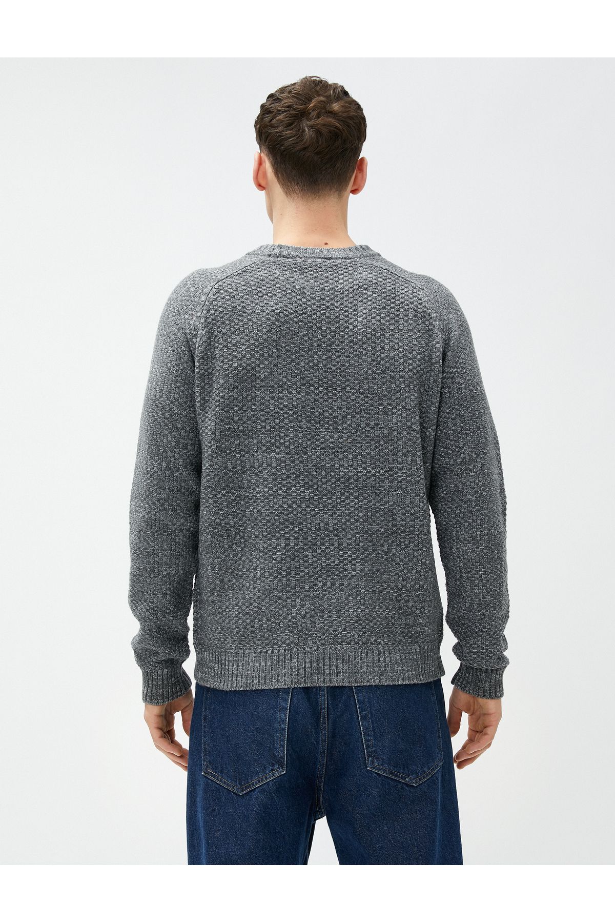 Koton Crew Neck Sweater Long Sleeve Textured Ribbed Trendyol
