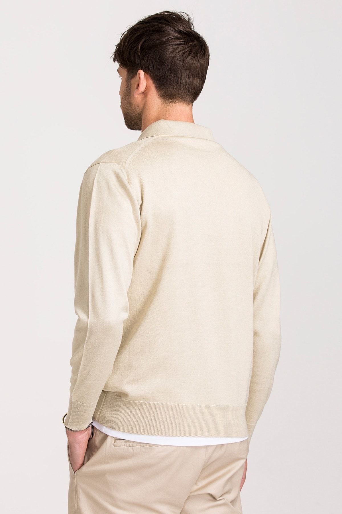 hateko-Tricotaj pentru bărbați Stone Colour Classic Cut Polo Gât 2