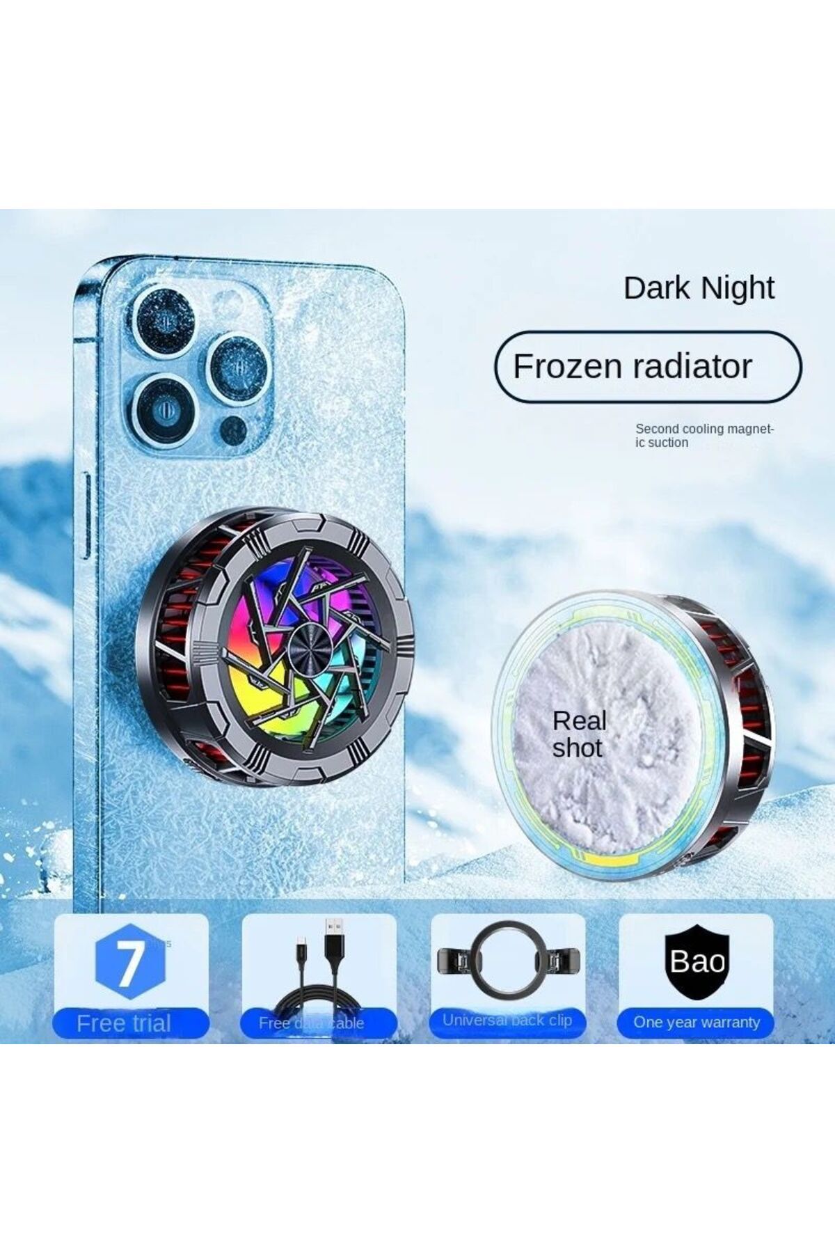 Tüm Cihazlara Uyumlu Manyetik Cep Telefon Soğutma Fanı Radyatör Soğutucu