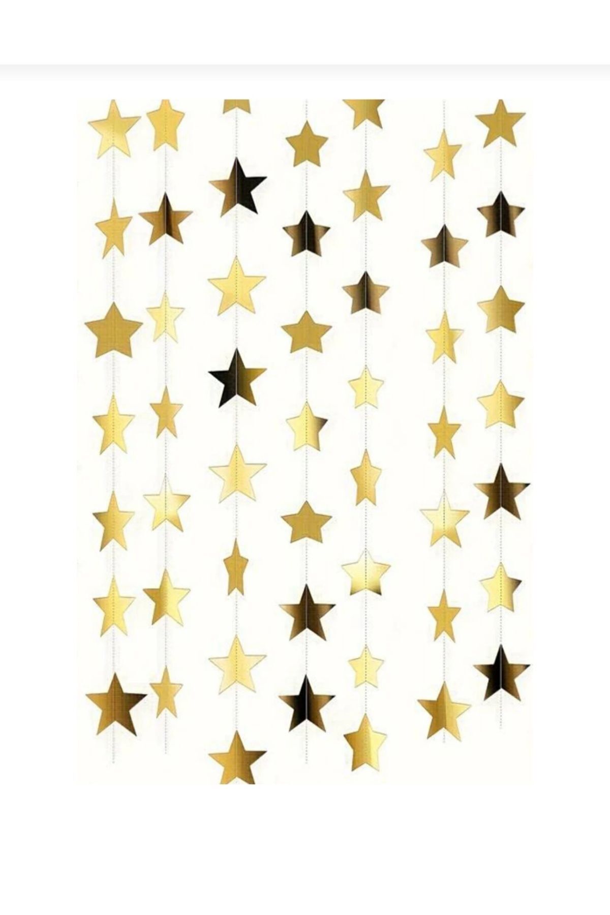 SYC GROSS 4 metre Uzar Yıldız Sarkıt Süs Ramazan Süsleri Metalik Gold Yıldız Süs