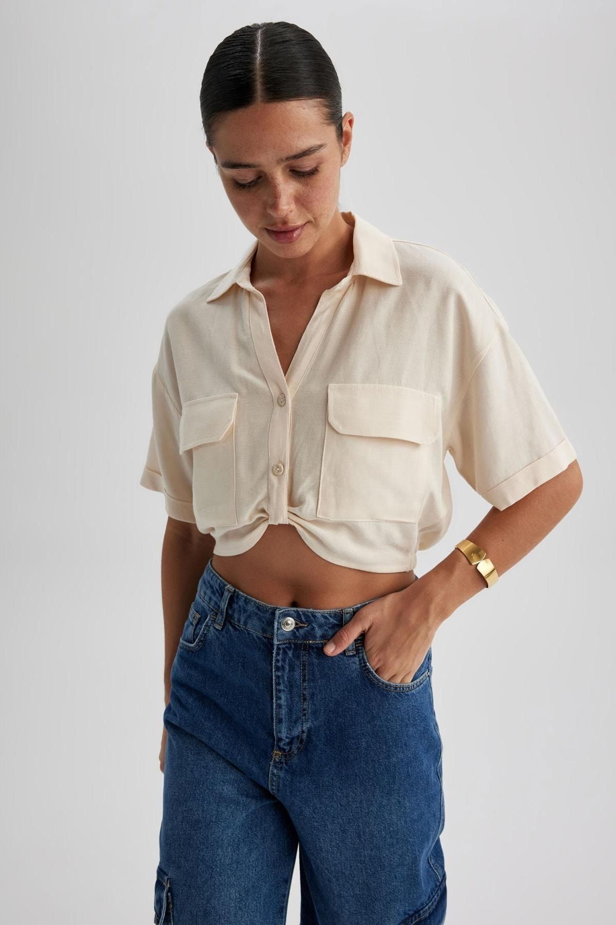 شومیز زنانه دفاکتو | A6859AX23SM Defacto - Image 8