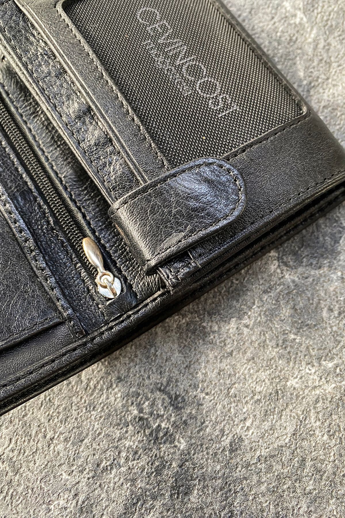 CEVINCOST  Hakiki Deri siyah Erkek Cüzdan Bozuk Para Bölmeli - Görsel 8