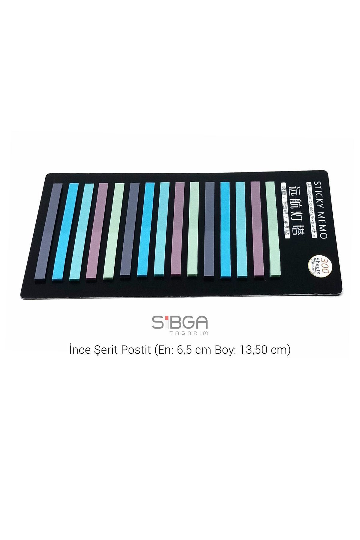 sibga tasarım-Transparent Colored Thin Strip Postit - Bookmark, 300 Sheets 4