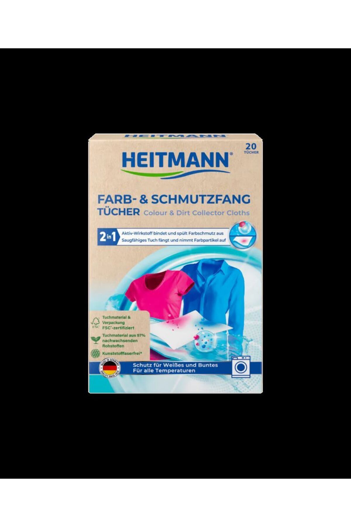 HEITMANN Renk Koruyucu ve Kir Tutucu Mendil 2+1 10'lu