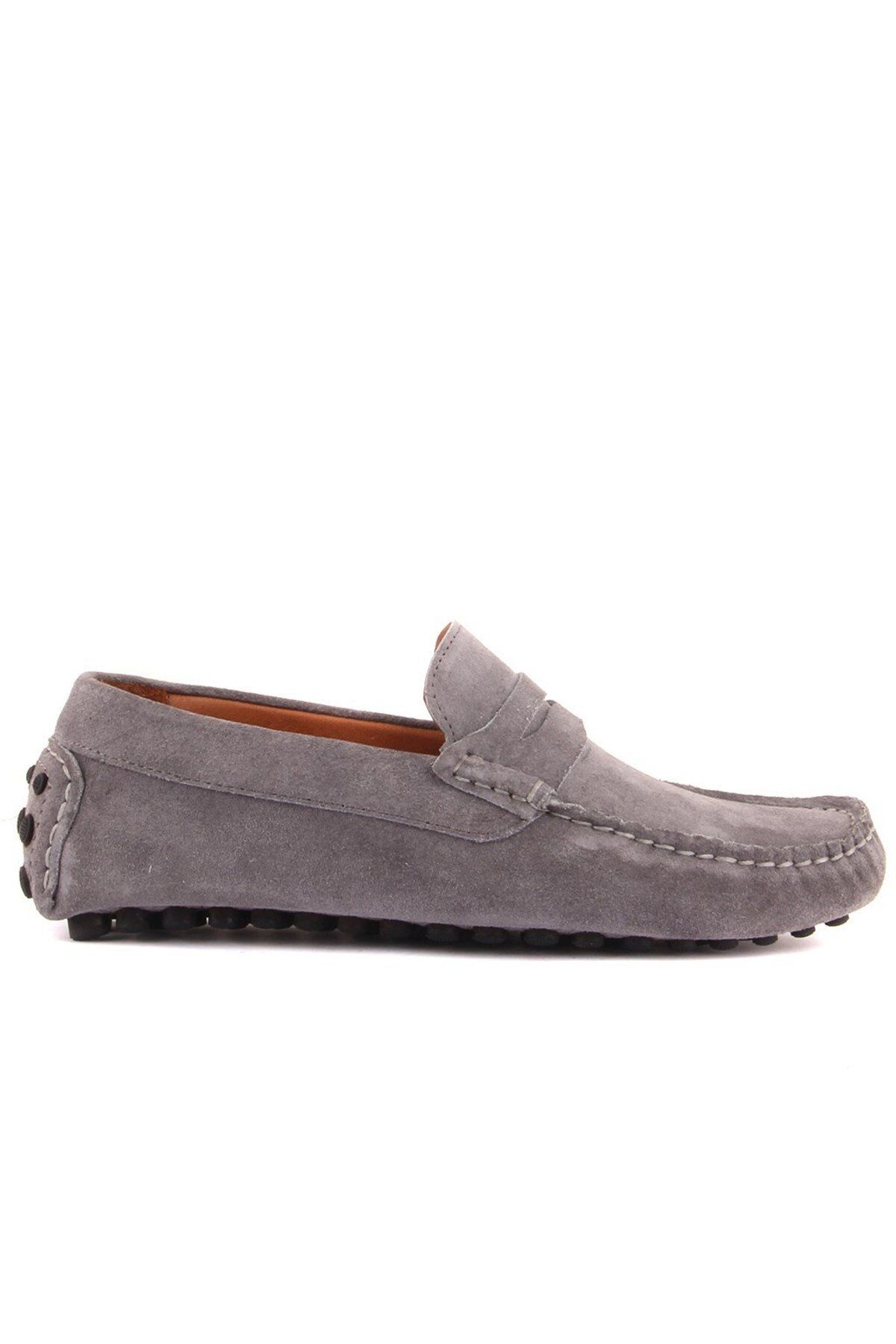 SailLakers-Grey Suede Leather Men's Loafer Shoes 5