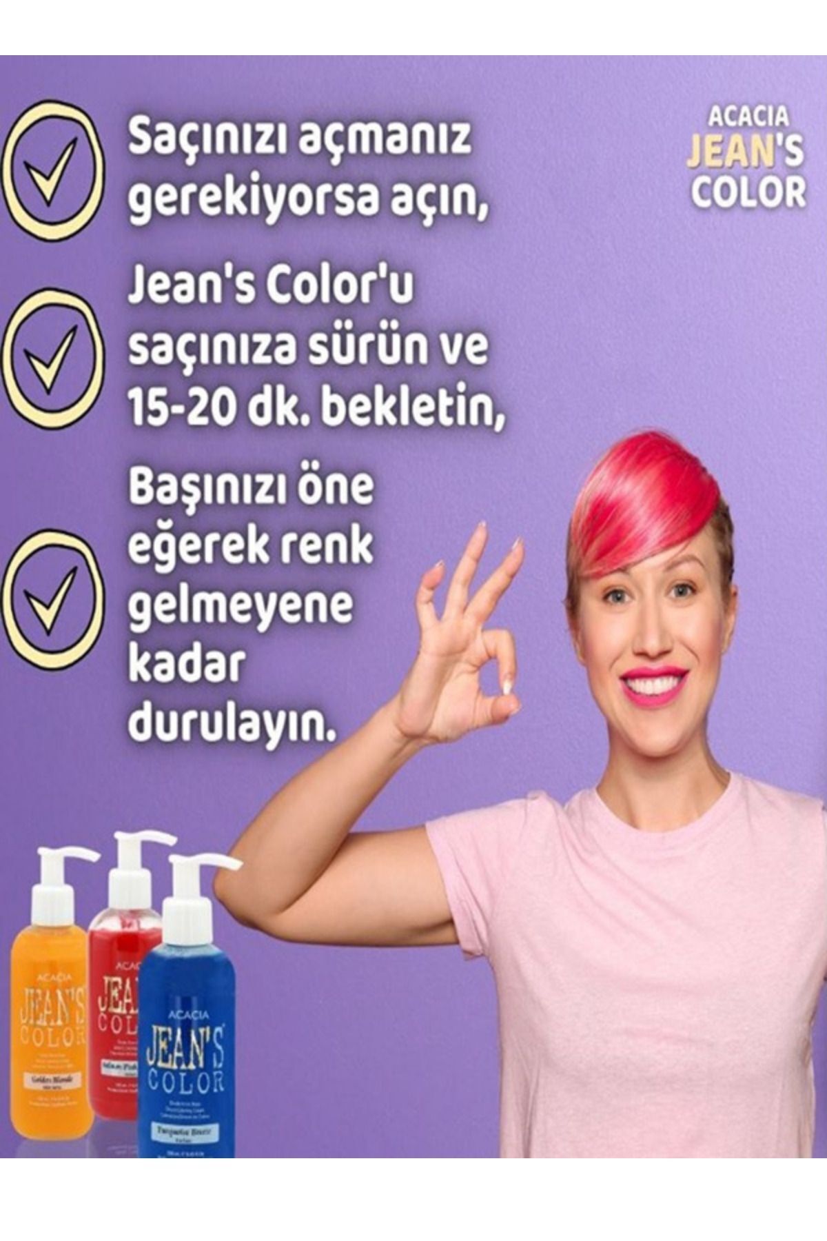 Amonyaksız Gün Batımı + Ametist + Mavi + Turuncu Renkli Su Bazlı Saç Boyaları 250 Ml — قهوه‌ای JC4 — تصویر 6 از 8