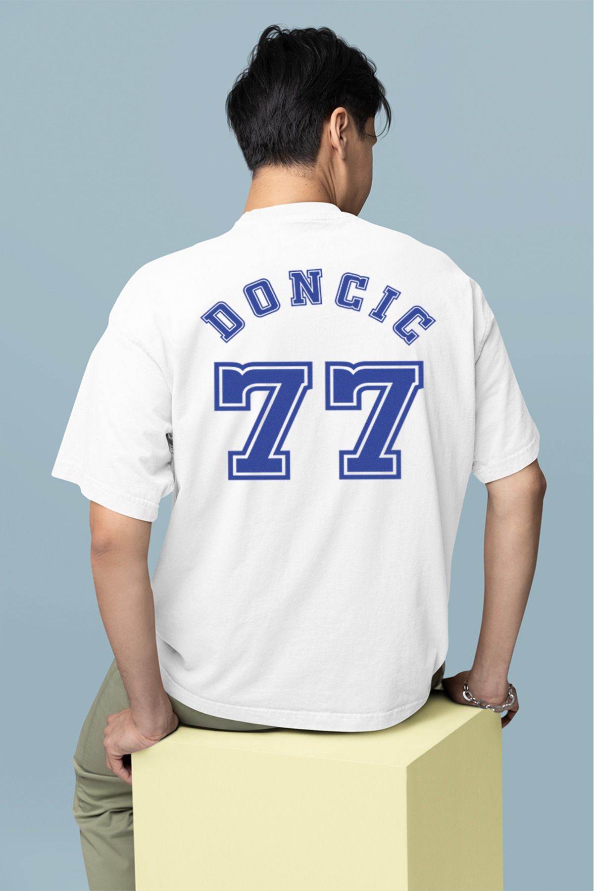 dexerwear Dallas Mavericks Luka Doncic Printed White Unisex Oversize T Shirt Trendyol