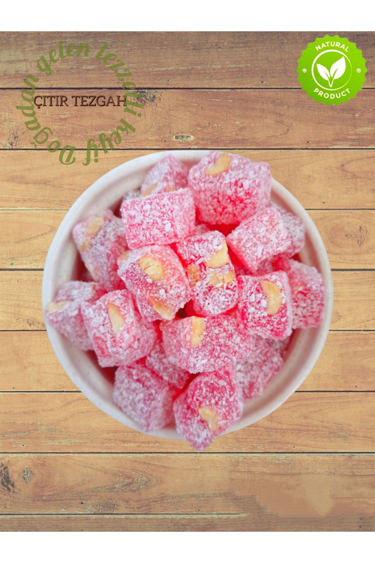 Taze Üretim Nar Aromalı Mini Lokum Yumuşak Hindistan Cevizi kaplamalı 500 gr