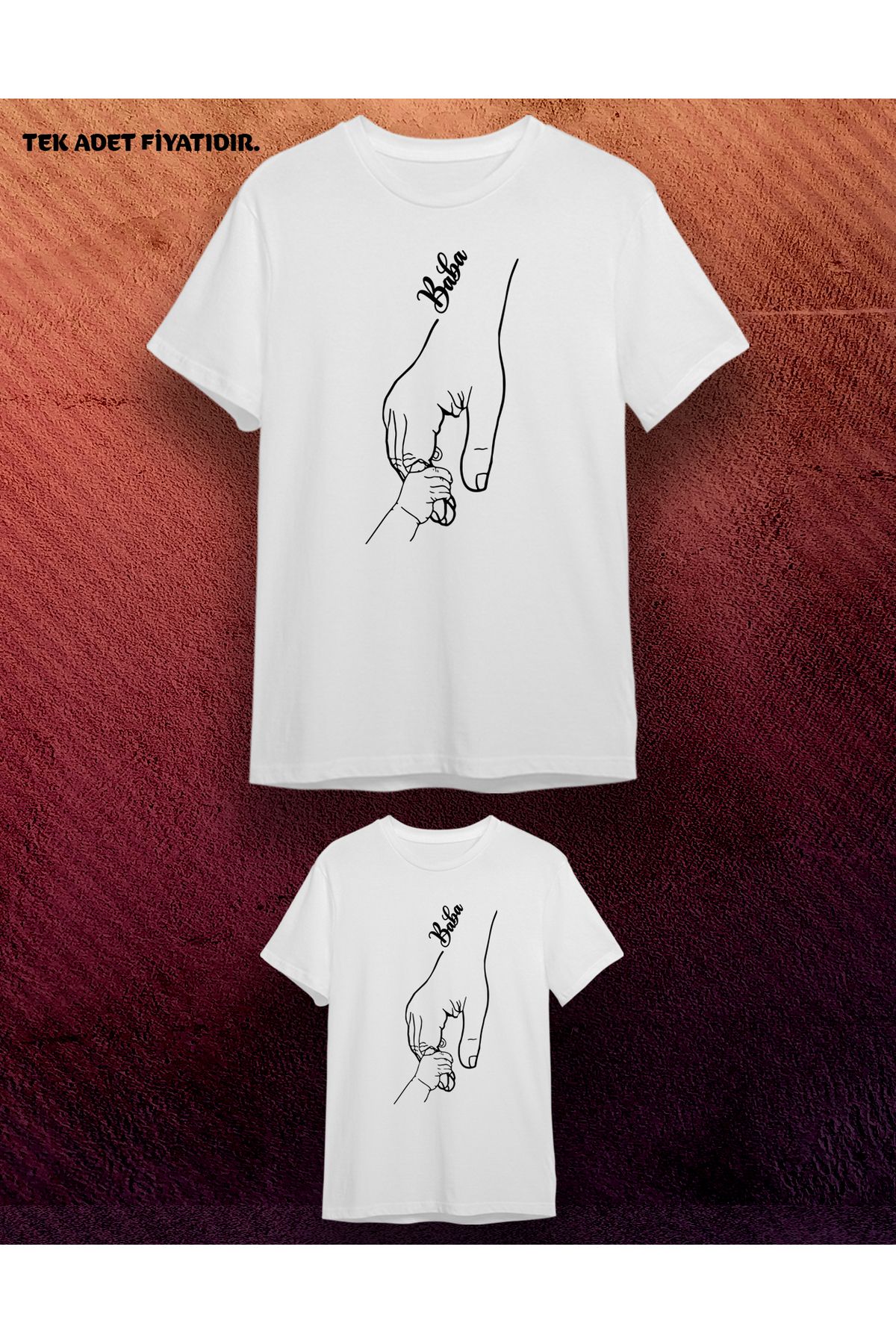 VİZYON İKRA Anne Baba Çocuk Kombin Baskılı Pamuklu T-Shirt  Tek Adet