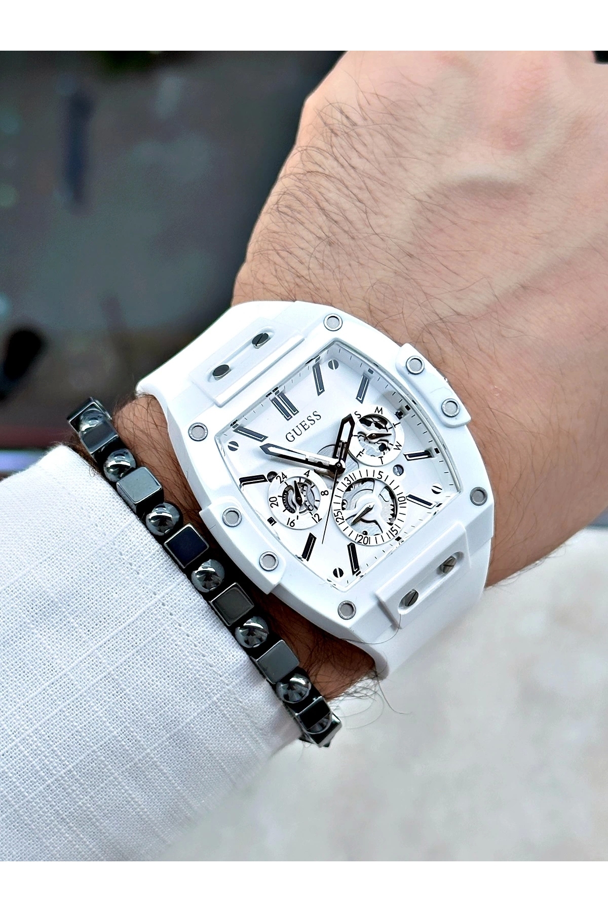 ساعت مردانه سفید گسGuess | P6398S4818 اورجینال - تصویر 4