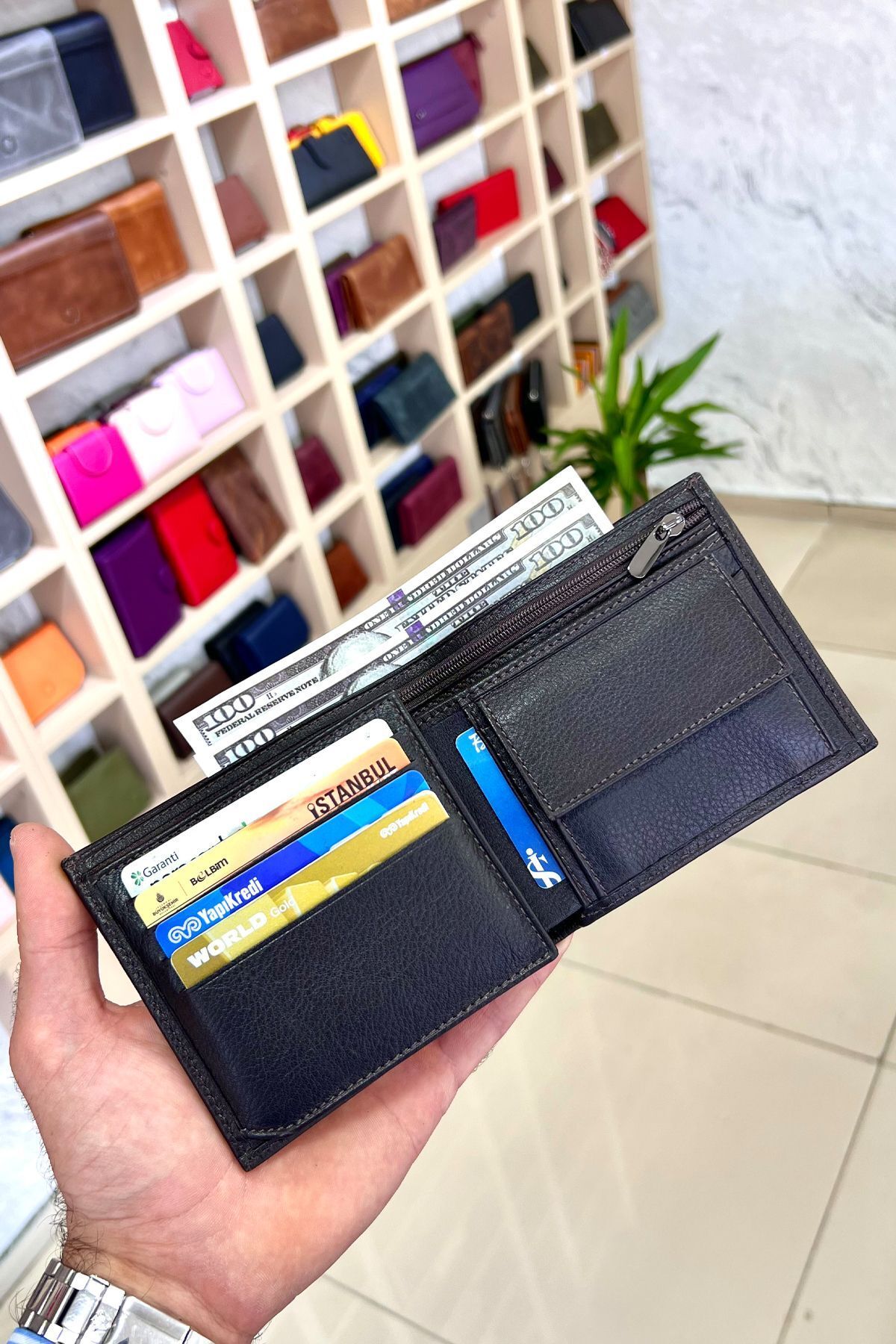 کیف پول مردانه LUPEN BROWN MALE GENUINE LEATHERED ISIM PRINT WALLET هدیه روز پدر CüzCan