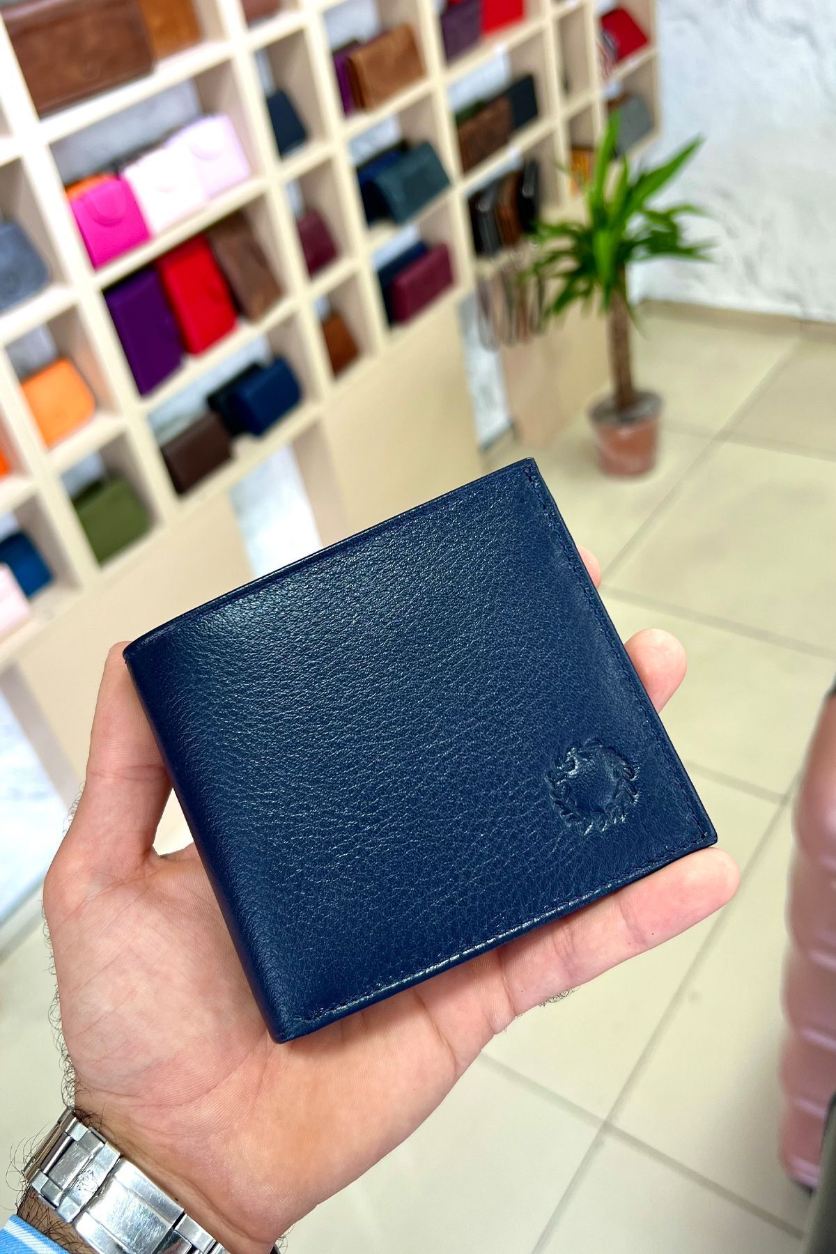 کیف پول مردانه LUKEN NAVY BLUE مردانه'S LEAGE چرمی شخصی ISIM طرح دار هدیه روز پدر CüzCan
