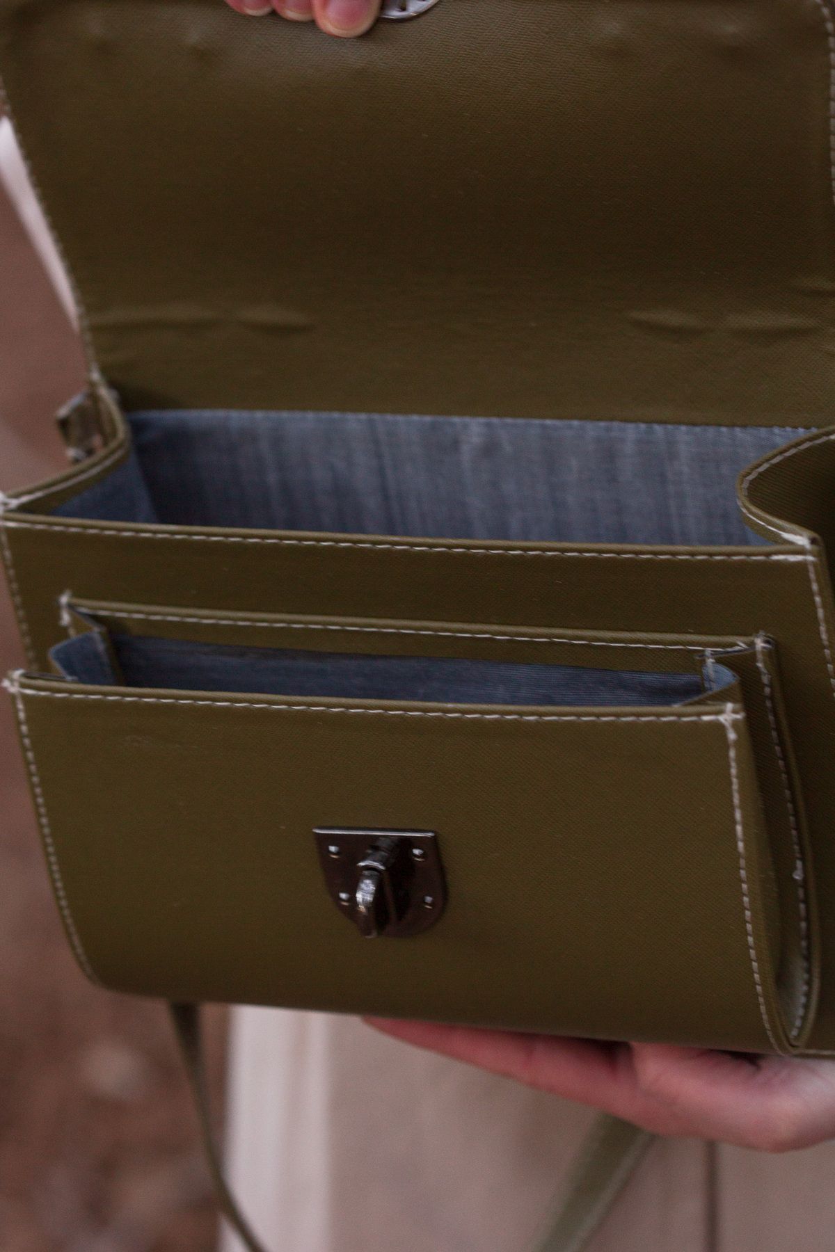 GIMOSA-Curea lungă reglabilă din piele vegană Ines, geantă pentru femei cu blocare, geantă de umăr, geantă crossbody 4