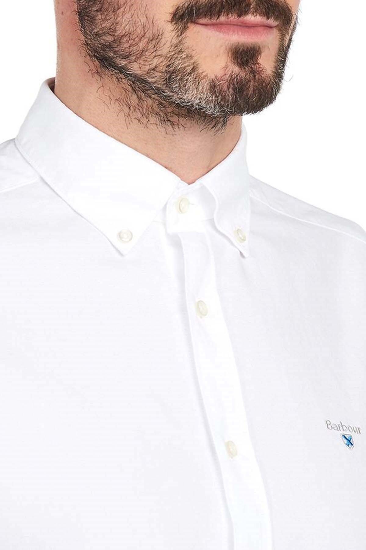 پیراهن / بلوز دکمه دار سفید مردانه آکسفورد 3 WH11 Barbour