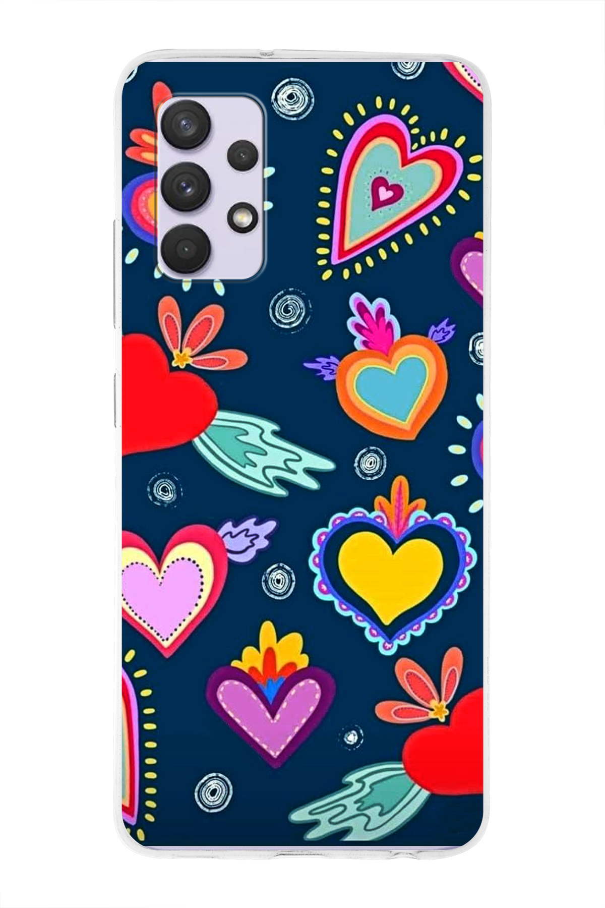 Samsung Galaxy A13 4G ile Uyumlu 1mm Slim Fit Retro Renkler 3 Baskılı Şeffaf Kılıf