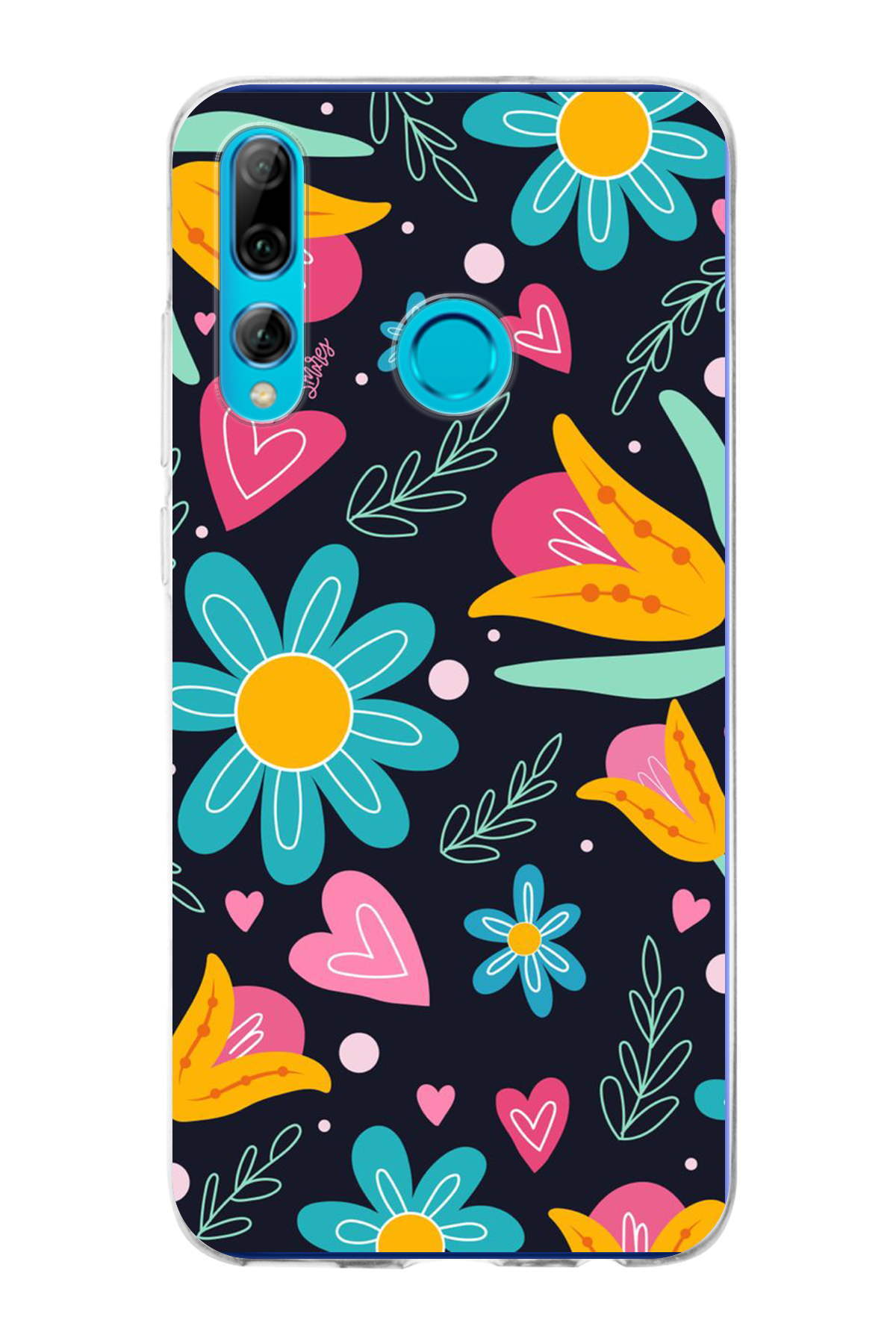 Huawei P Smart Plus 2019 ile Uyumlu 1mm Slim Fit Retro Renkler 1 Baskılı Şeffaf Kılıf