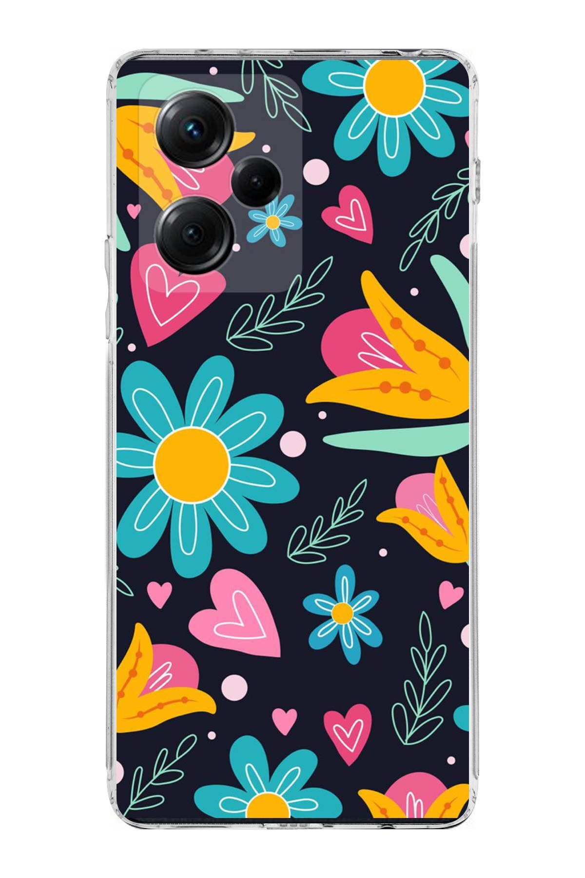 Xiaomi Poco X5 Pro ile Uyumlu 1mm Slim Fit Retro Renkler 1 Baskılı Şeffaf Kılıf