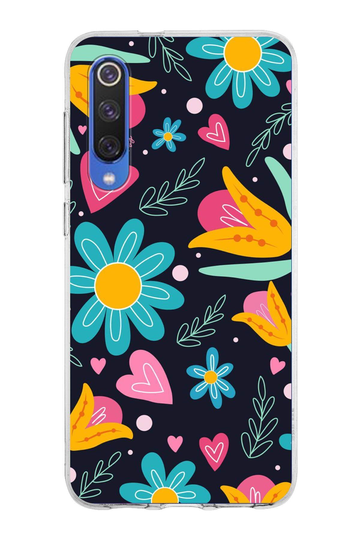 Xiaomi Mi 9 SE ile Uyumlu 1mm Slim Fit Retro Renkler 1 Baskılı Şeffaf Kılıf