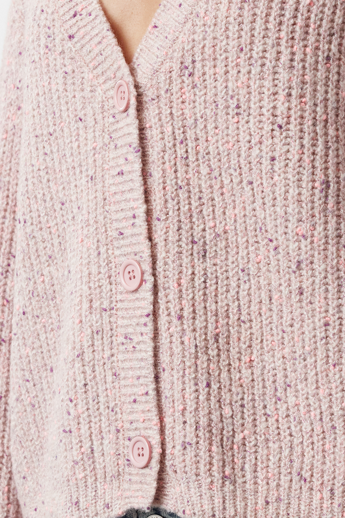 Trendyol Collection-Cardigan de tricotaj roz cu textura moale - TWOAW25HI00194 4