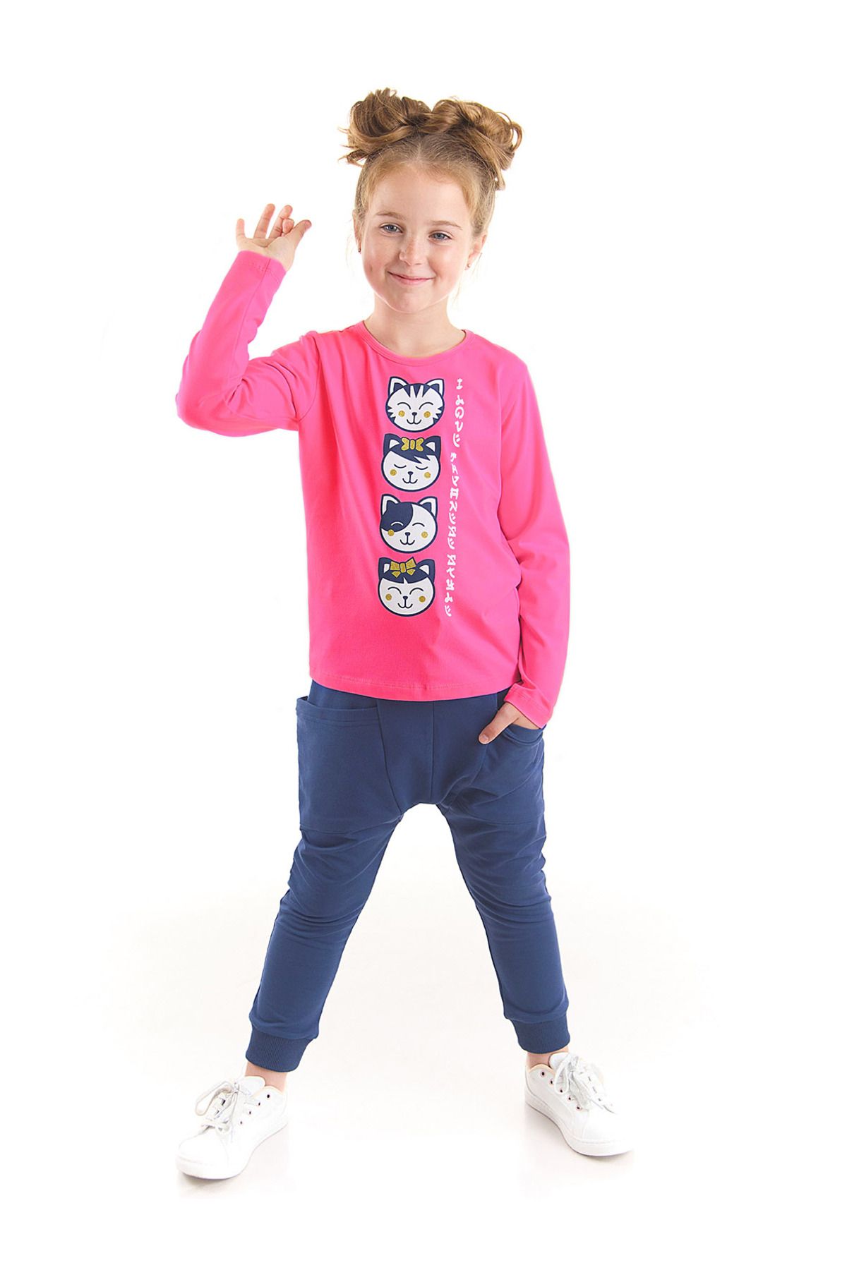 Denokids Japan Cats Футболка для девочек Комплект брюк CFF-22S1-109