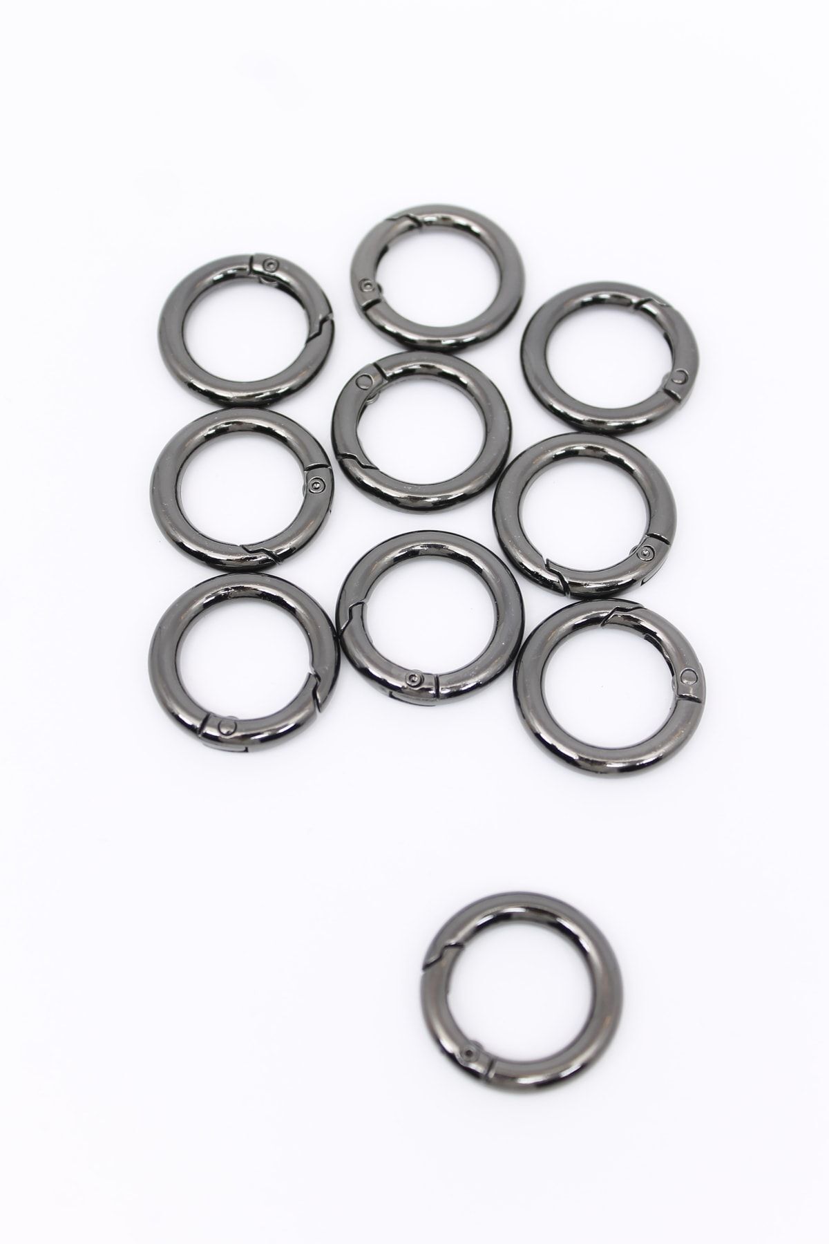 ERDAL DERİ Gri Renk Yaylı Halka Örgü Ve Hasır Çantalar Için Aksesuarlar 2cm 10'lu Set