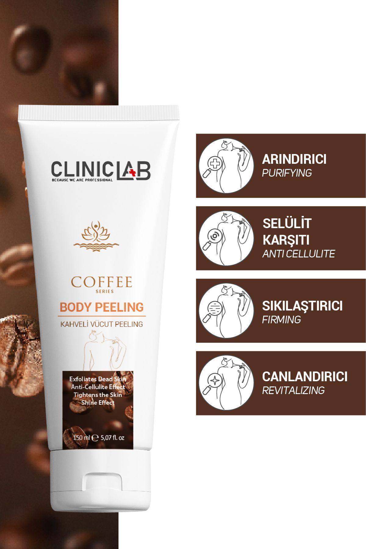 لایه برداری مراقبت از بدن با قهوه 150 میلی لیتر (SCRUB) Cliniclab