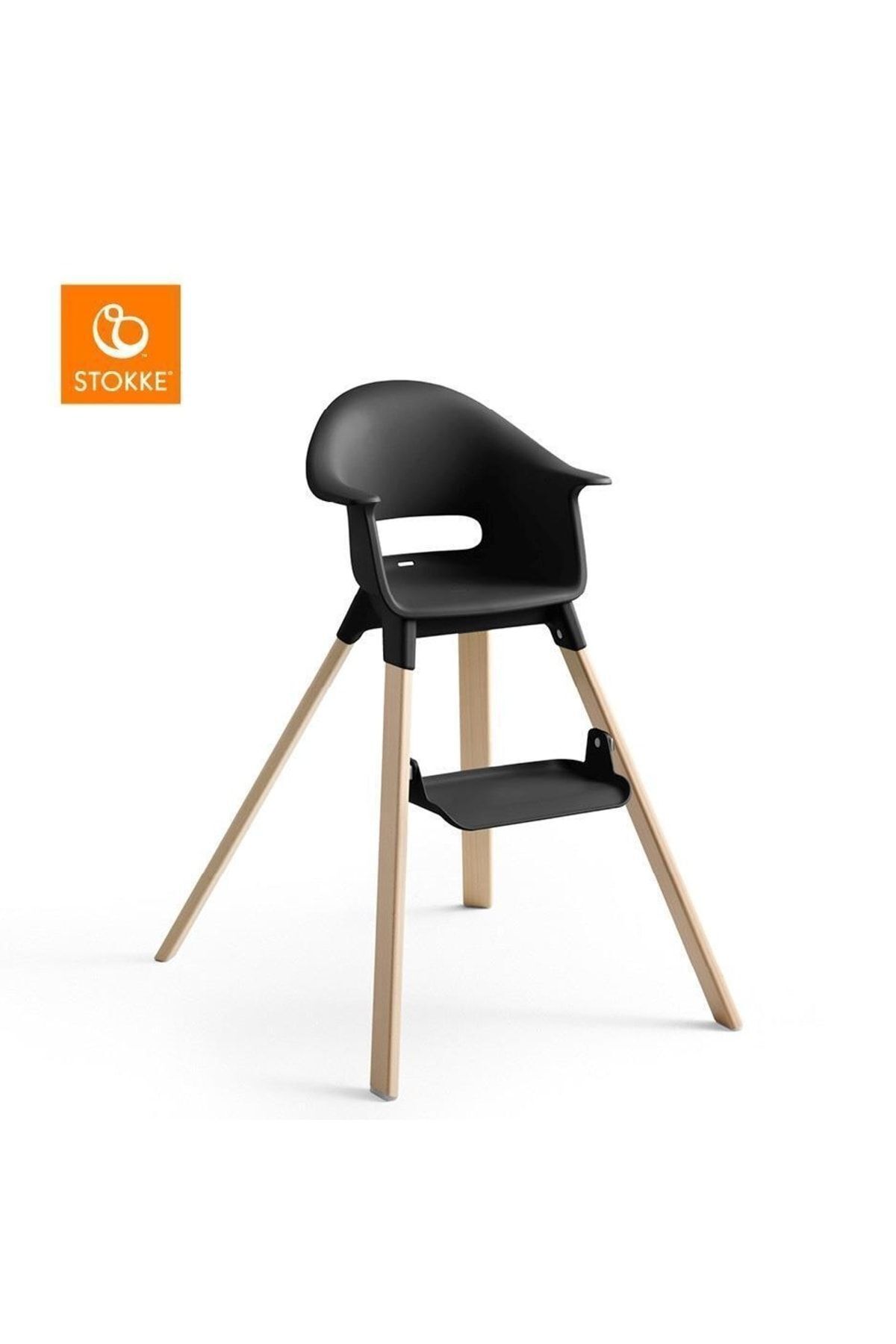 Стульчик для кормления Stokke Clikk, черный, натуральный alinblack