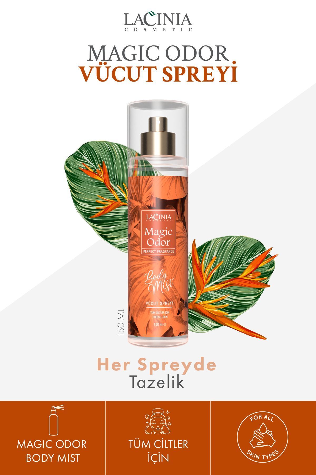 BODY MIST - MAGIC ODOR 150 ml اسپری بدن Lacinia