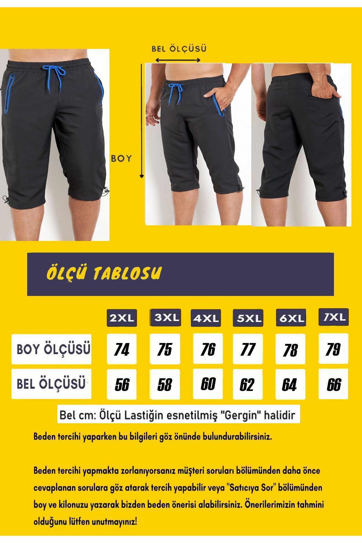 Enrico Ferry-Anthracite Micropoly Quick Dry Large Size Capri - Elastic Waist, Pocket and Mesh Lining EDY2524B-A 5