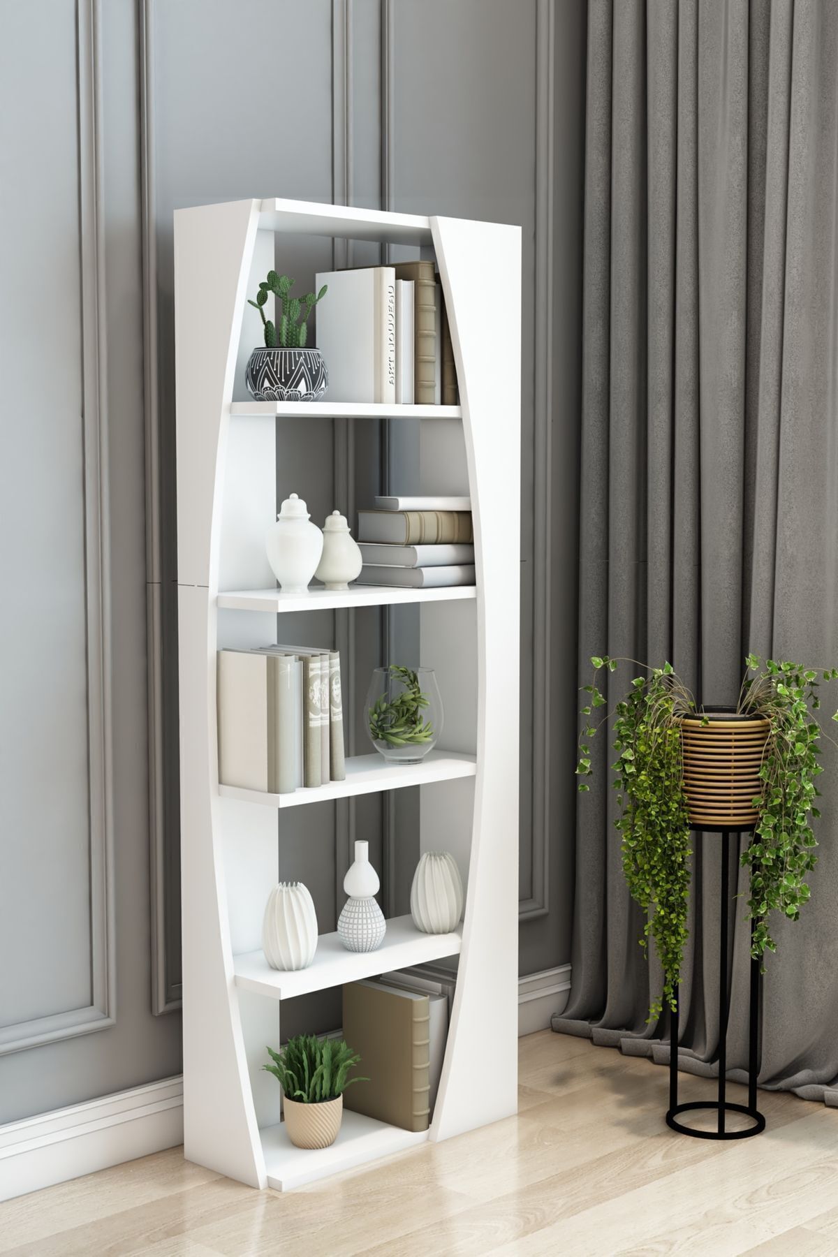 Nordic Model 6 Shelf Bookshelf Decorative Living Room Bookshelf Office Bookshelf