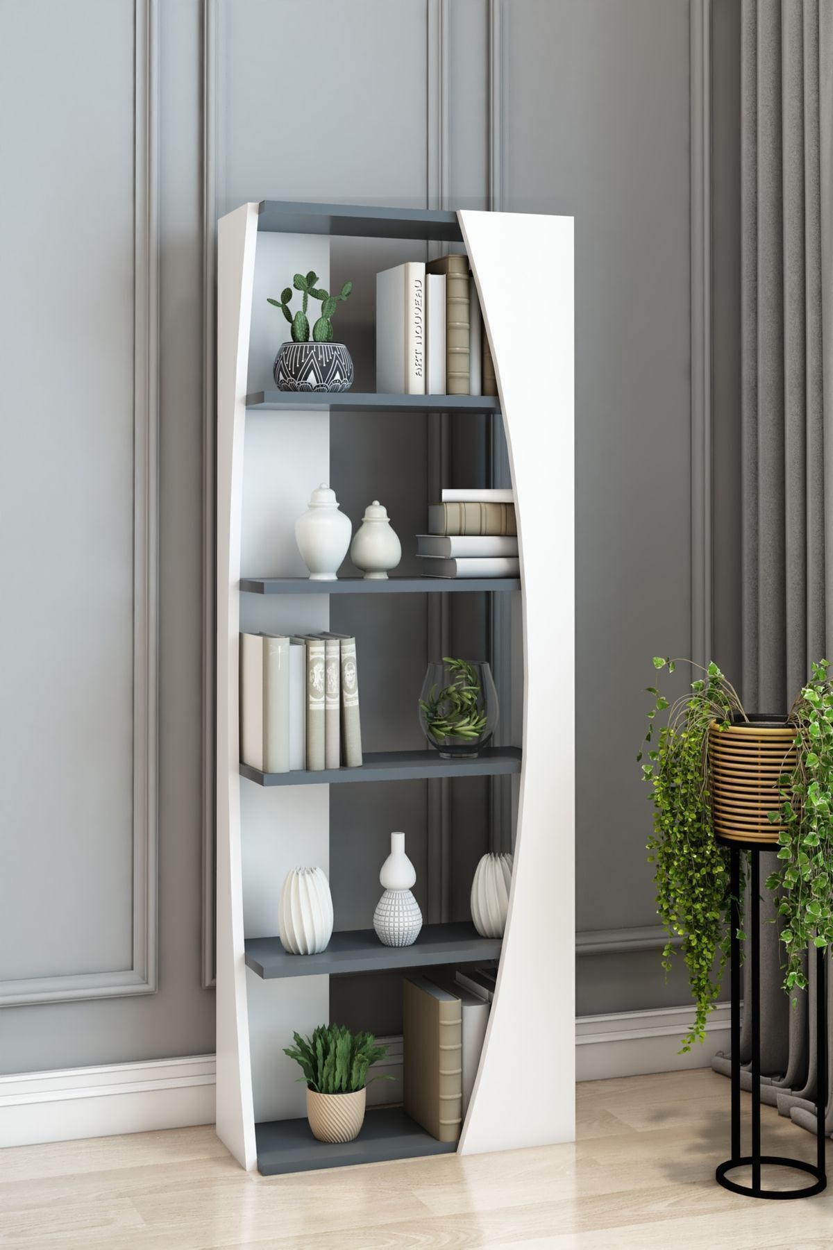Nordic Model 6 Shelf Bookshelf Decorative Living Room Bookshelf Office Bookshelf