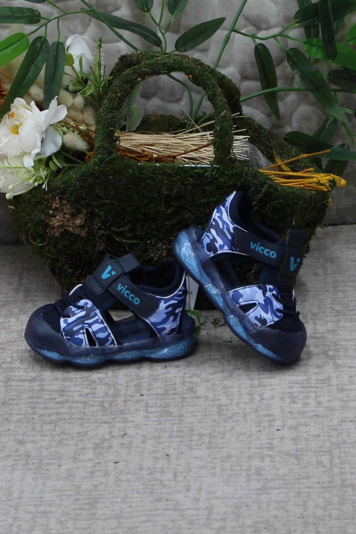 صندل آبی پسرانه و بچگانه 321.e24y.211 Monrovia Navy Blue Sandals پسران سبک انعطاف پذیر راحت Vicco