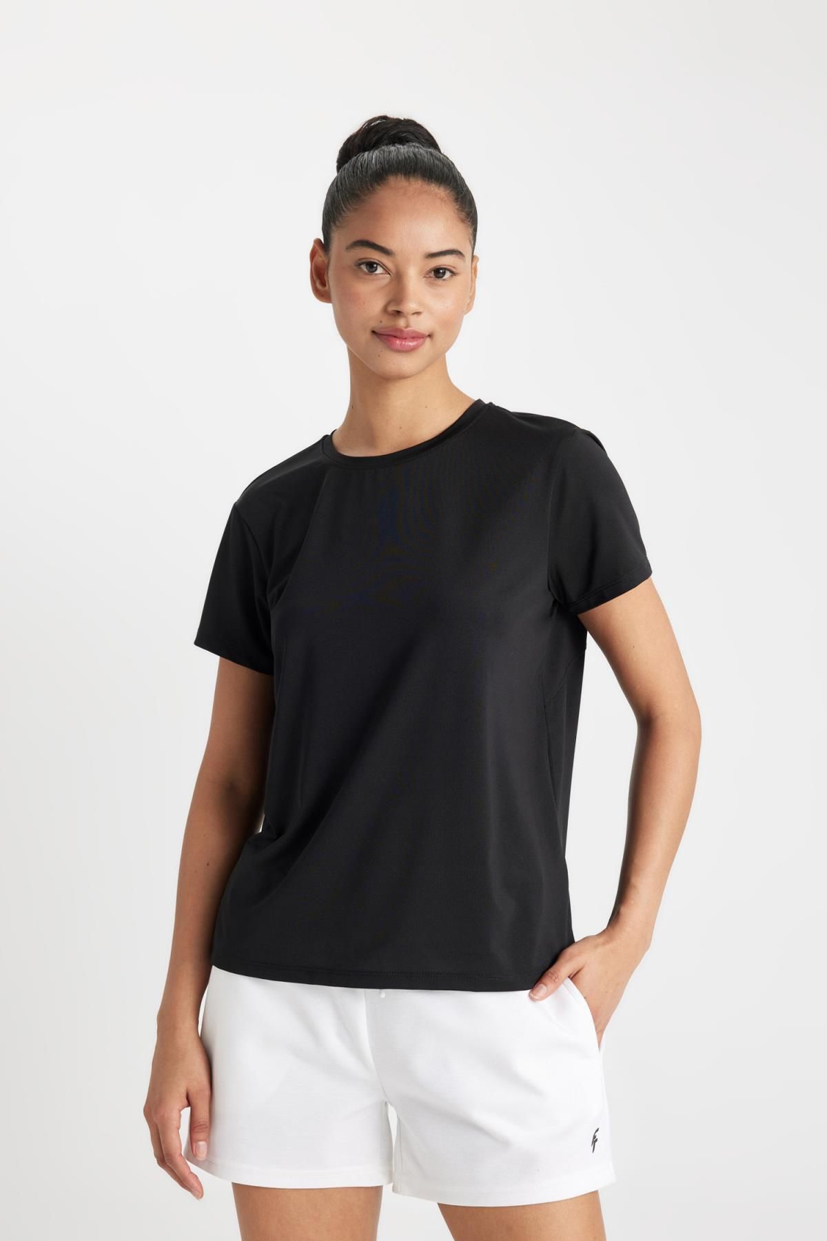 تیشرت پارچه ای سنگین آستین کوتاه DeFactoFit Standard Fit Crew Athlete