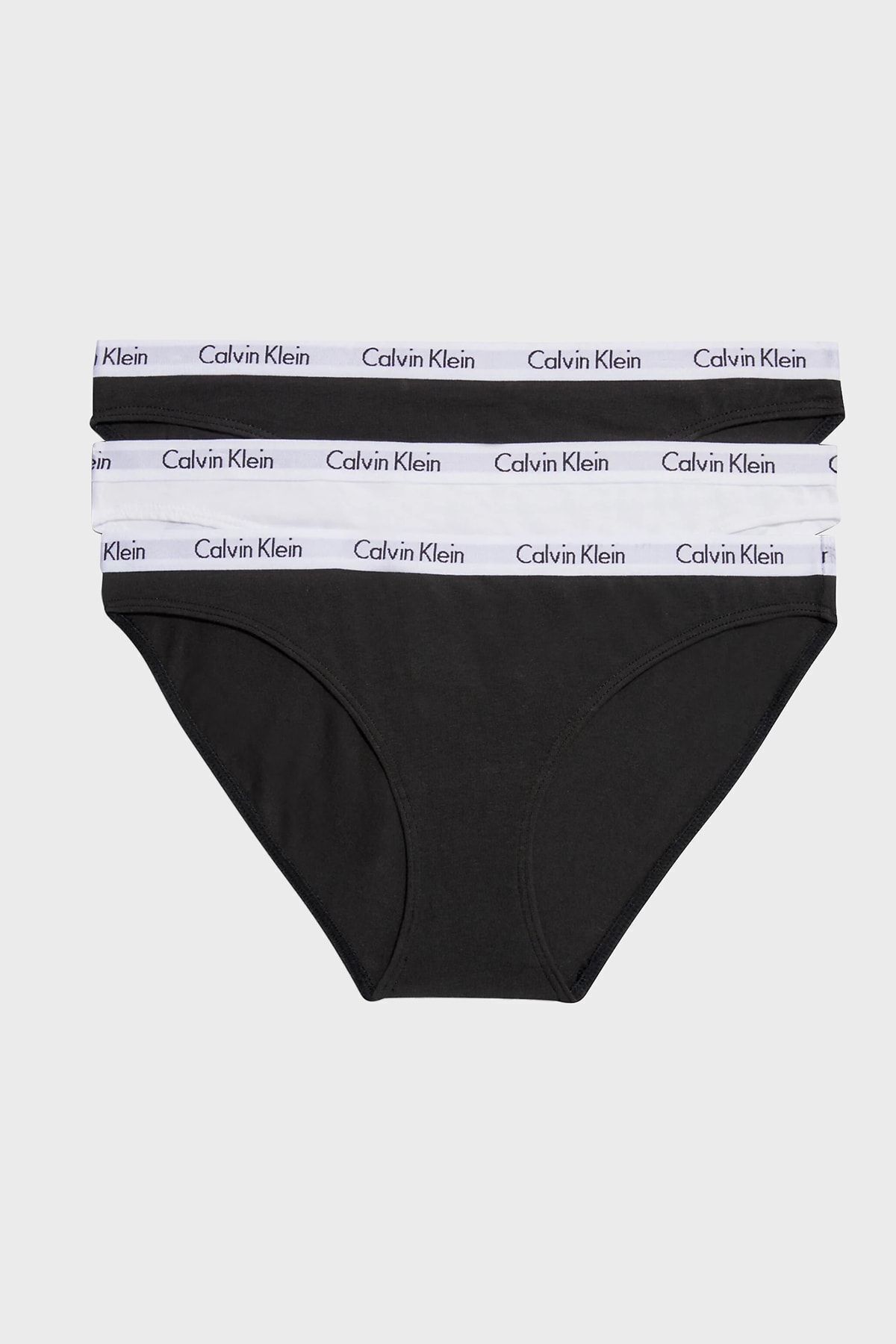 Эластичный пояс с логотипом Calvin Klein, 3 пары трусиков из хлопка 000QD3588EWZB ТРУСЫ 000QD3588E WZB