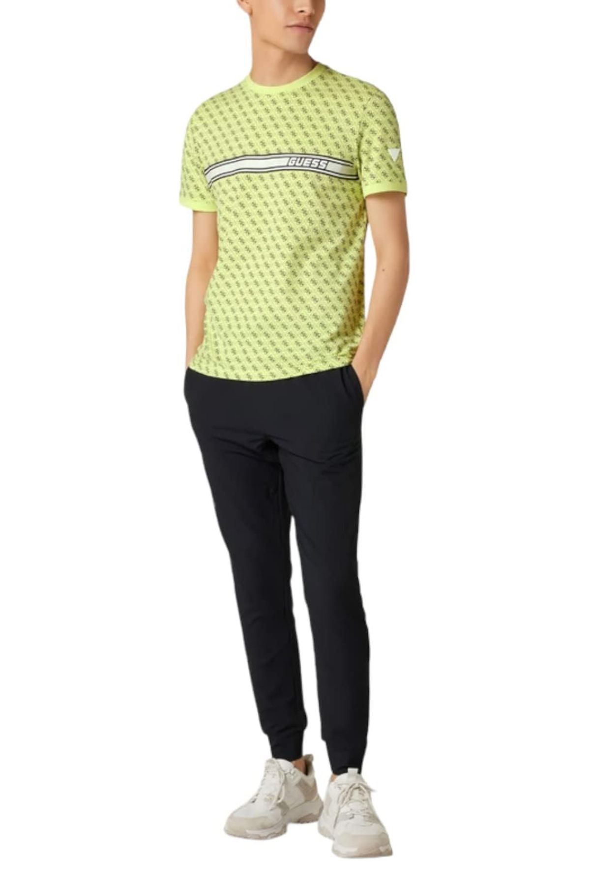 تی شرت زرد مردانه حدس Jamey 4G T shirt Guess